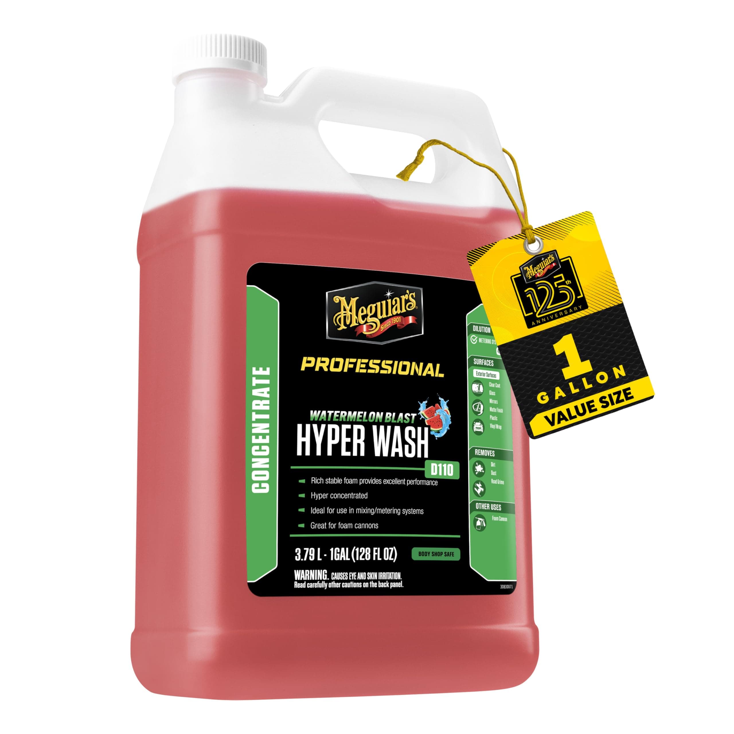 D110 Hyper Wash Foaming Car Wash, Lifts Off Dirt and Leaves a Rich Shine, Car Wash Soap Helps Preserve Wax, Highly Concentrated Formulation for Extended Use, 1 Gal