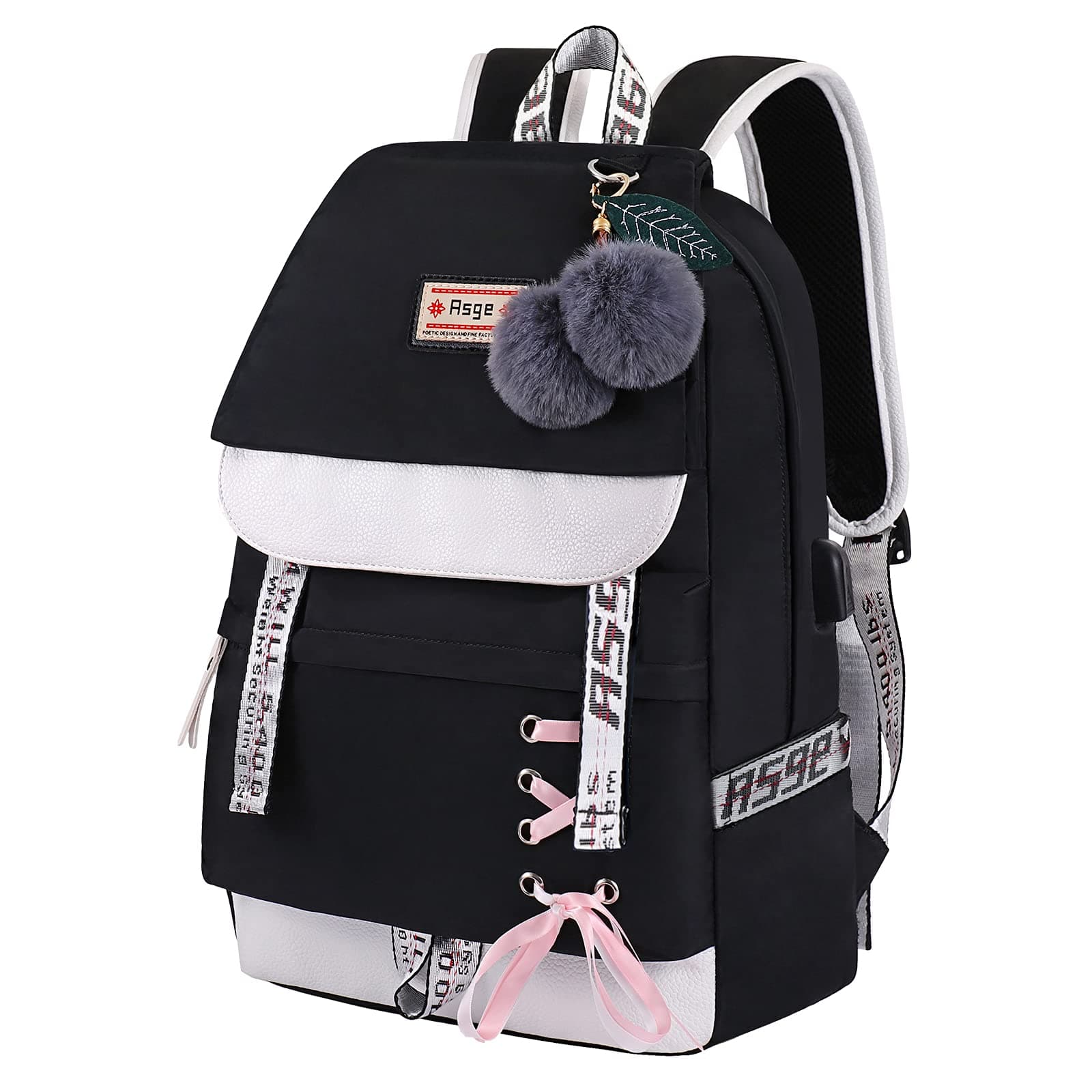 Girls Backpack School Bags for Girls Nylon Waterproof College Rucksack Fashion Casual Daypack Women Bookbag Boys Schoolbag Teenagers Durable Unisex Student Backpacks
