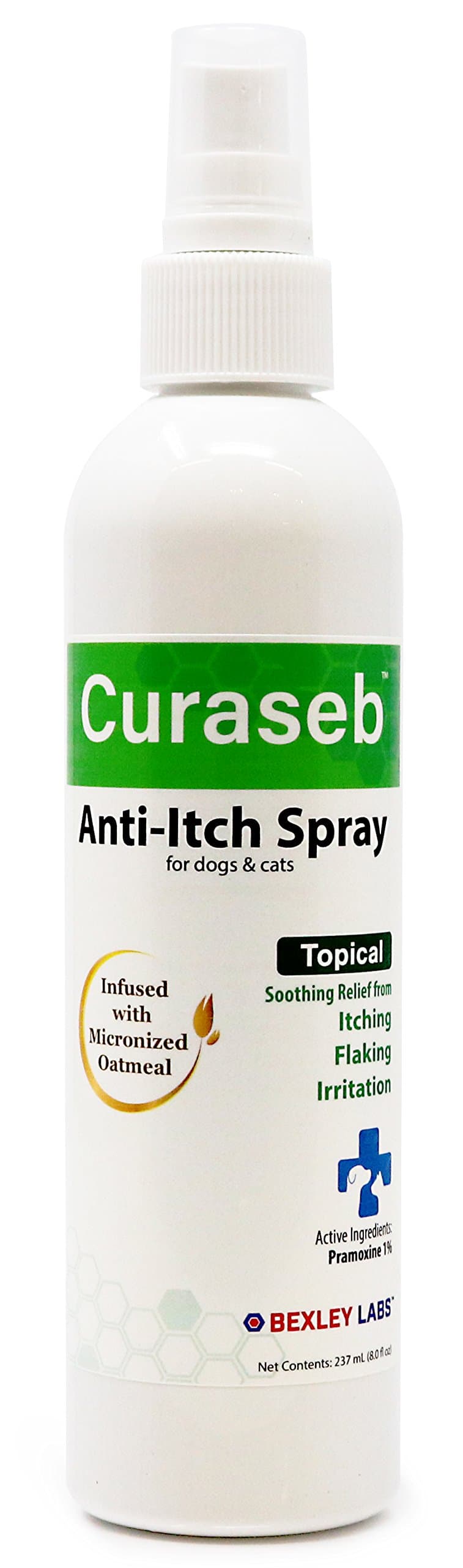 Curaseb | Anti Itch Spray for Dogs & Cats w/ Oatmeal - Instantly Soothes & Relieves Hot Spots, Chewing, Licking, Perfect for Allergy Dogs, #1 Itchy Dog Spray, 100% Empty Bottle Satisfaction Guarantee