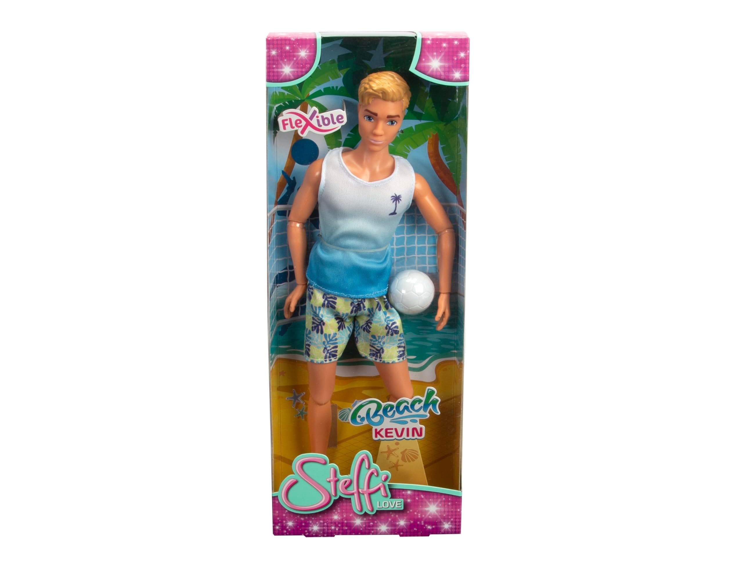 105733662 - Steffi LOVE Strand Kevin - Kevin Wear Swim Shorts and T-Shirt with a Volleyball, 30 cm, From 3 Years