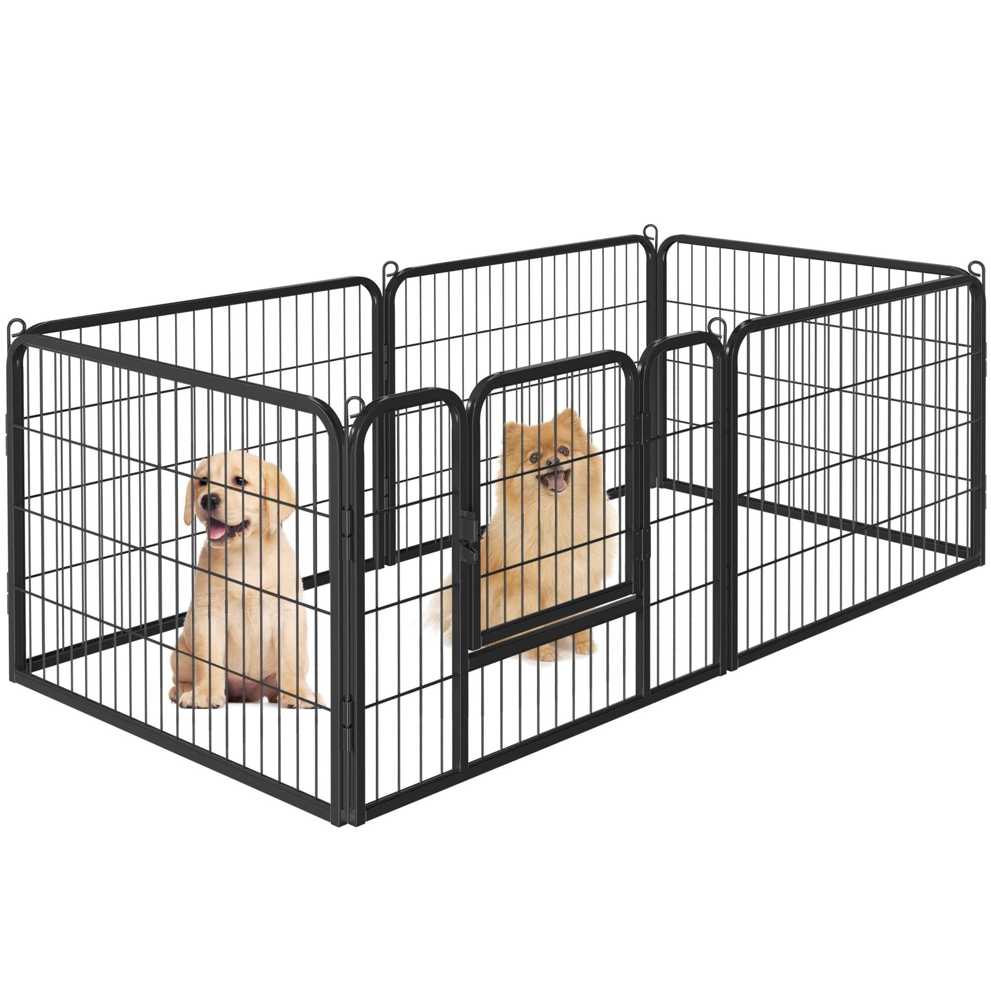 Yaheetech Dog Playpen, 6 Panel Puppy Play Pen Heavy Duty Pet Exercise Fence for Garden/Yard 60cm Height