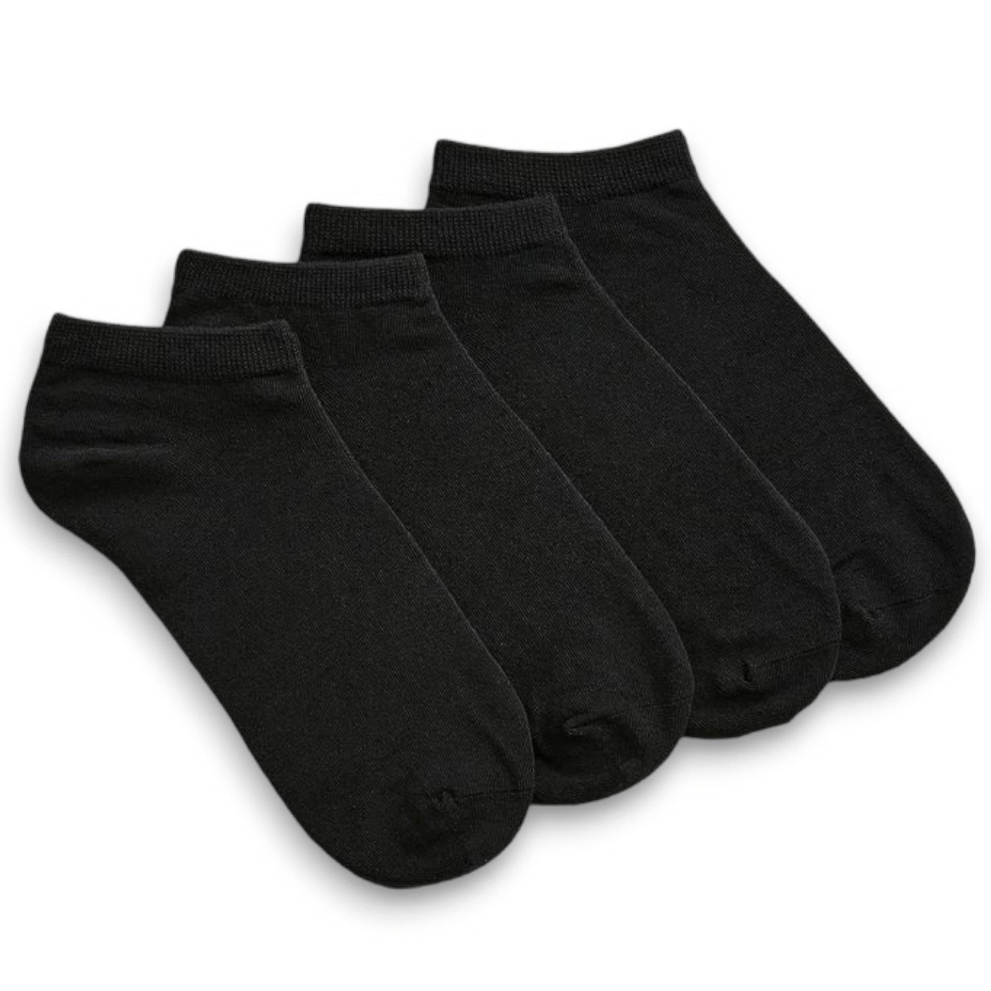 Ankle Socks for Men & Women (Unisex) - Made with Soft, Breathable & Durable Cotton, Anti Odour, Free Size - Pack of 4 - suitable for Sports, Gym and Daily use