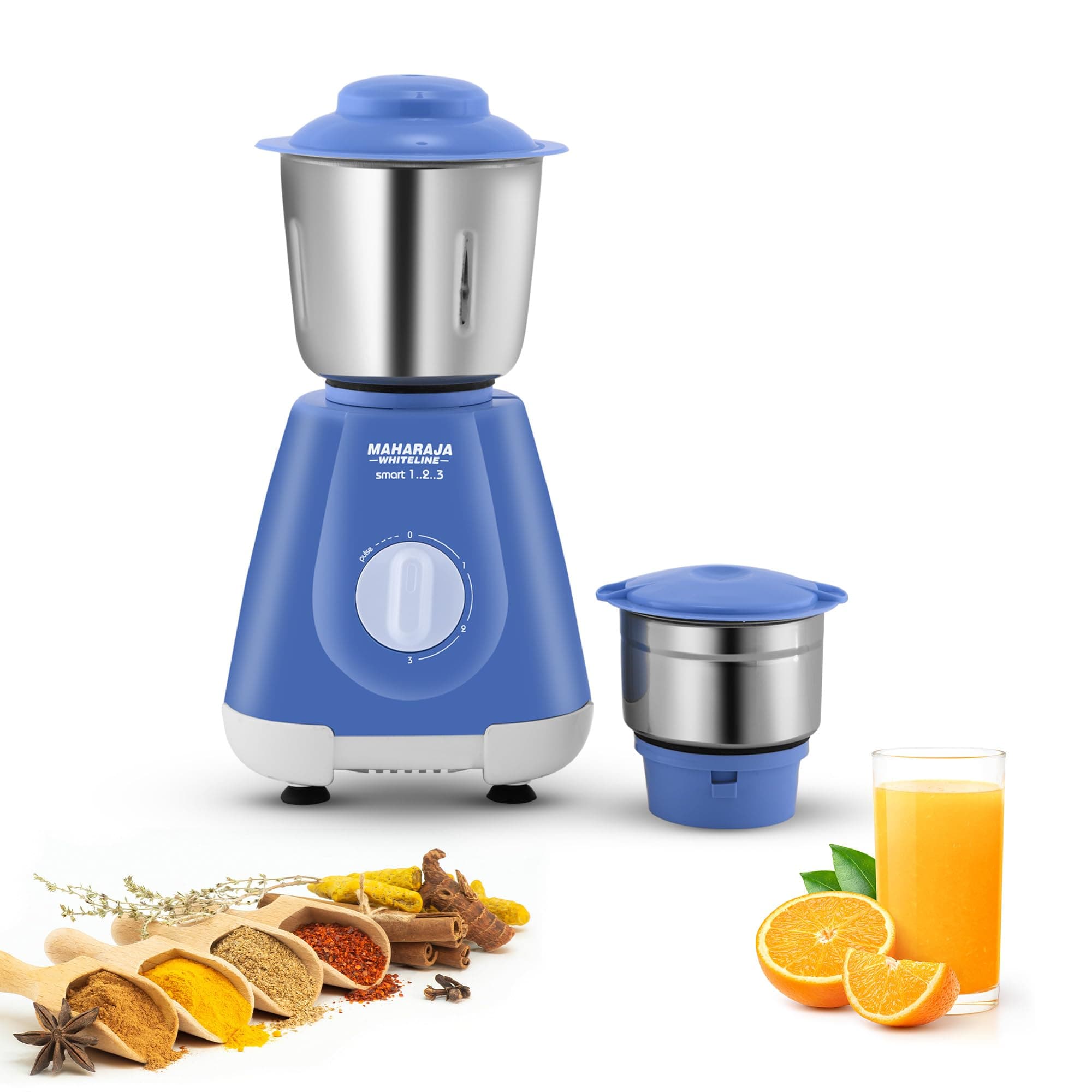 Smart Mixer Grinder | 500-watt | 20000 RPM Motor Speed | Air Ventilation System | Stainless-Steel Jars & Blades | Unique Jar Flow Breakers | 2 Year Motor Warranty |Blue