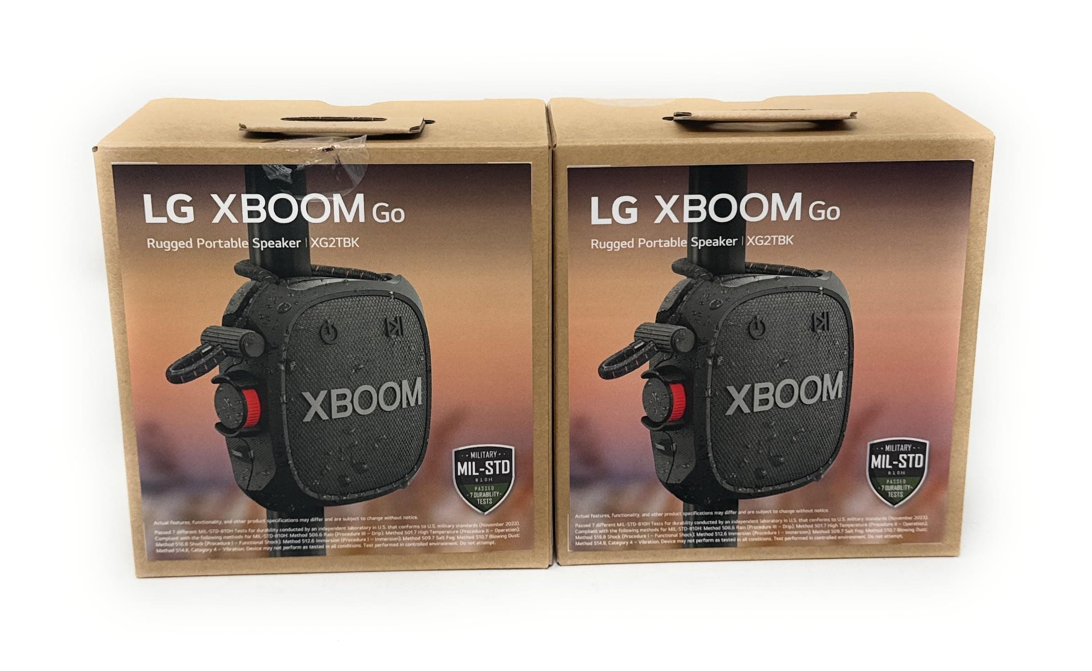LG XBOOM Go Wireless Portable Speaker with Powerful Sound XG2TBK - 2PACK