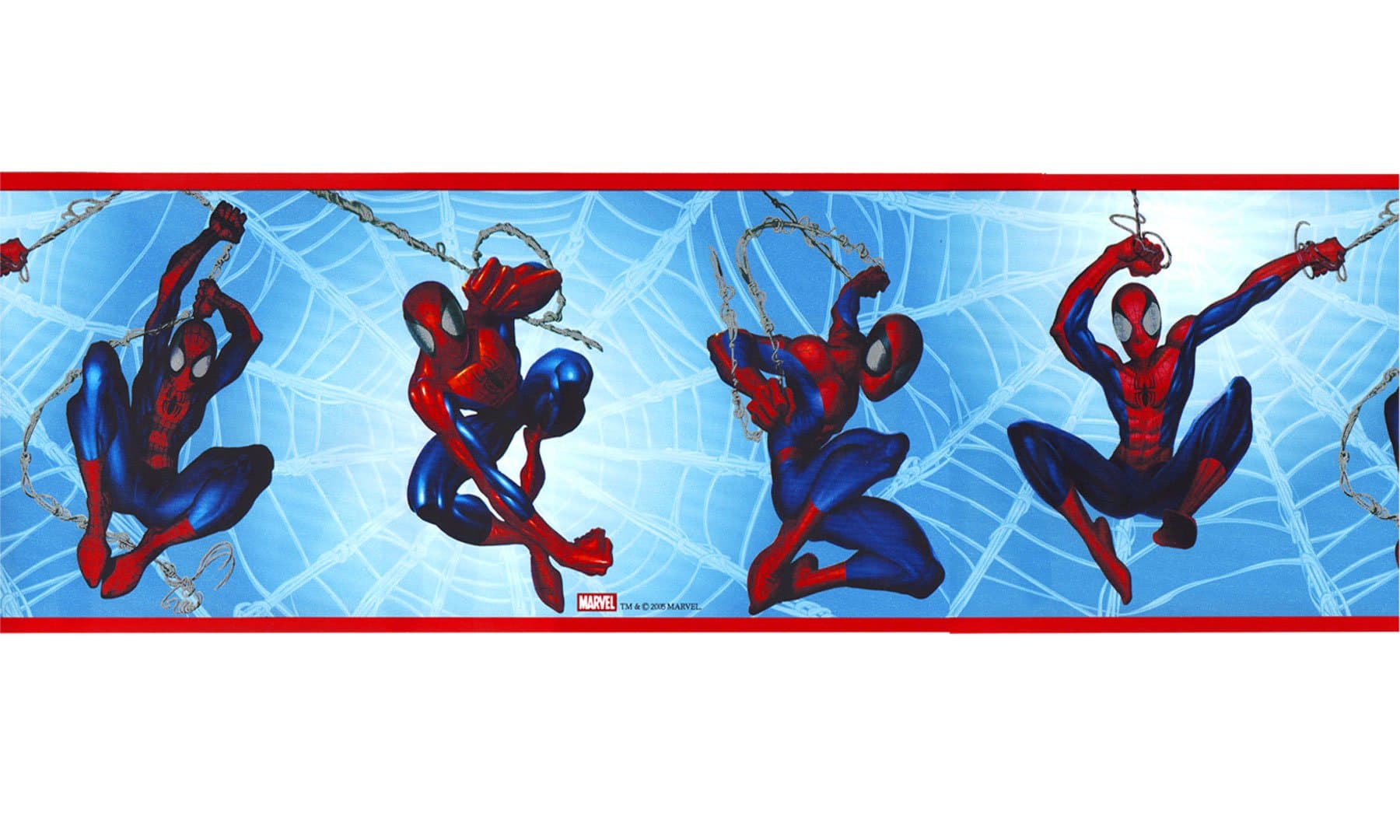 Spiderman Wallpaper Border - Marvel Comics Blue Prepasted Wall Border