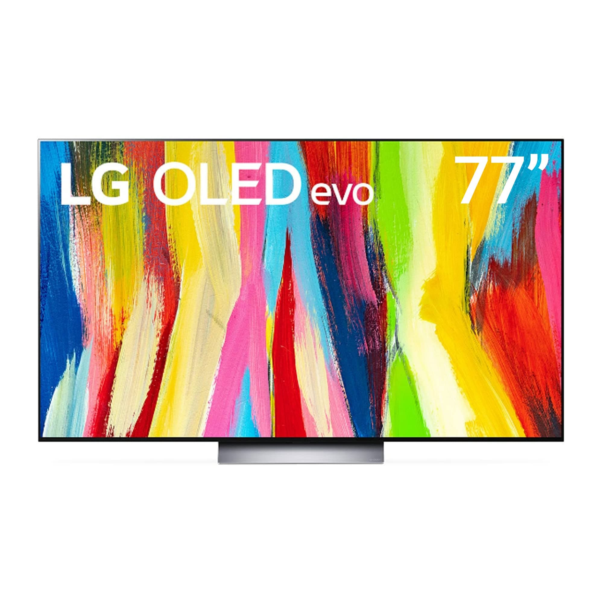 LG OLED TV 77 Inch C2 Series, Cinema Screen Design Smart 4K TV Cinema HDR WebOS AI ThinQ Pixel Dimming 1 Year Warranty, BLACK, OLED77C26LA-AMAG