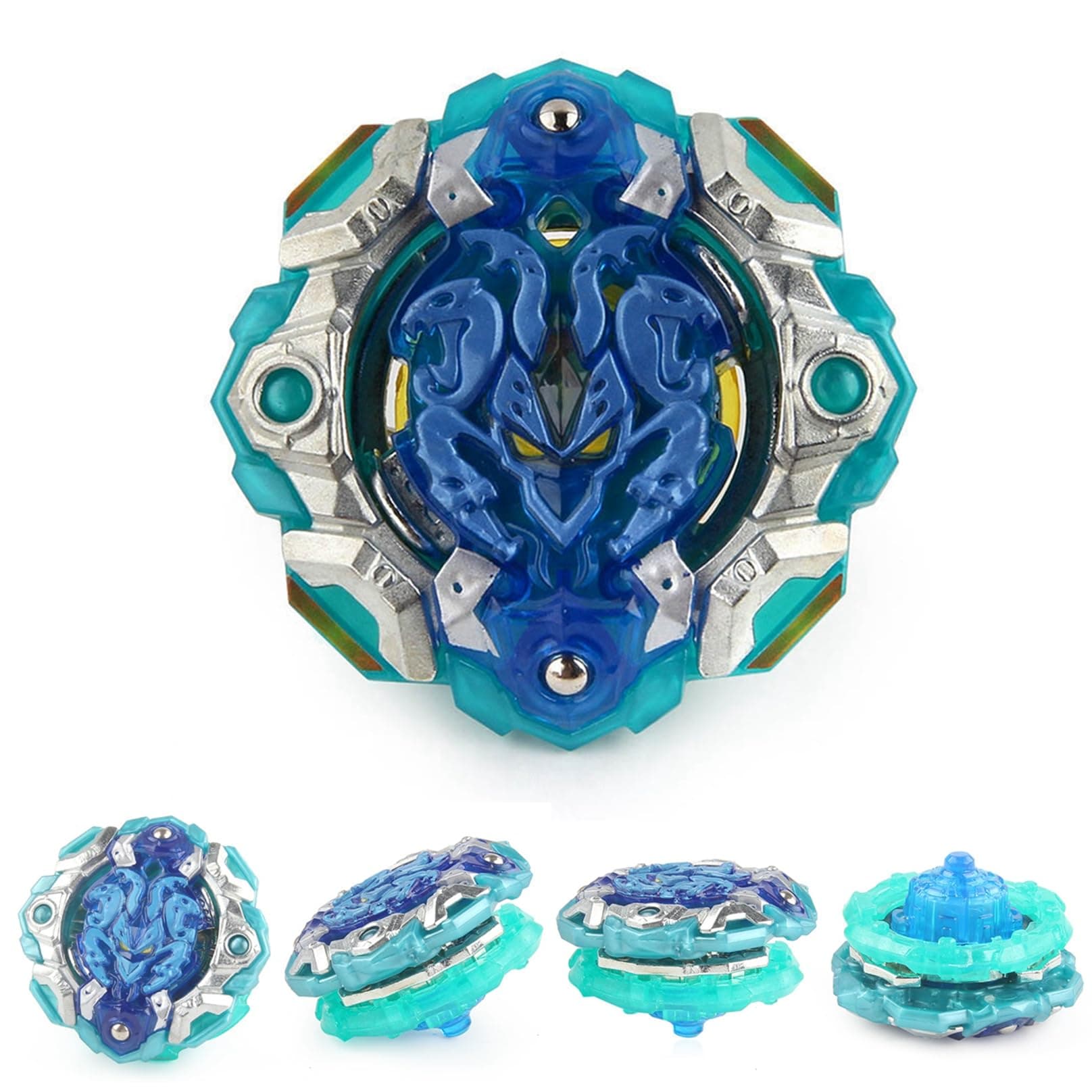 Battling Top Spinning Toys - Bey Burst Spin Toy Booster B-128 Force ORB EGIS.Ω.Qs Bay Battle Metal Fusion Starter Fight Without Launcher & Grip Toy (B-128 02)
