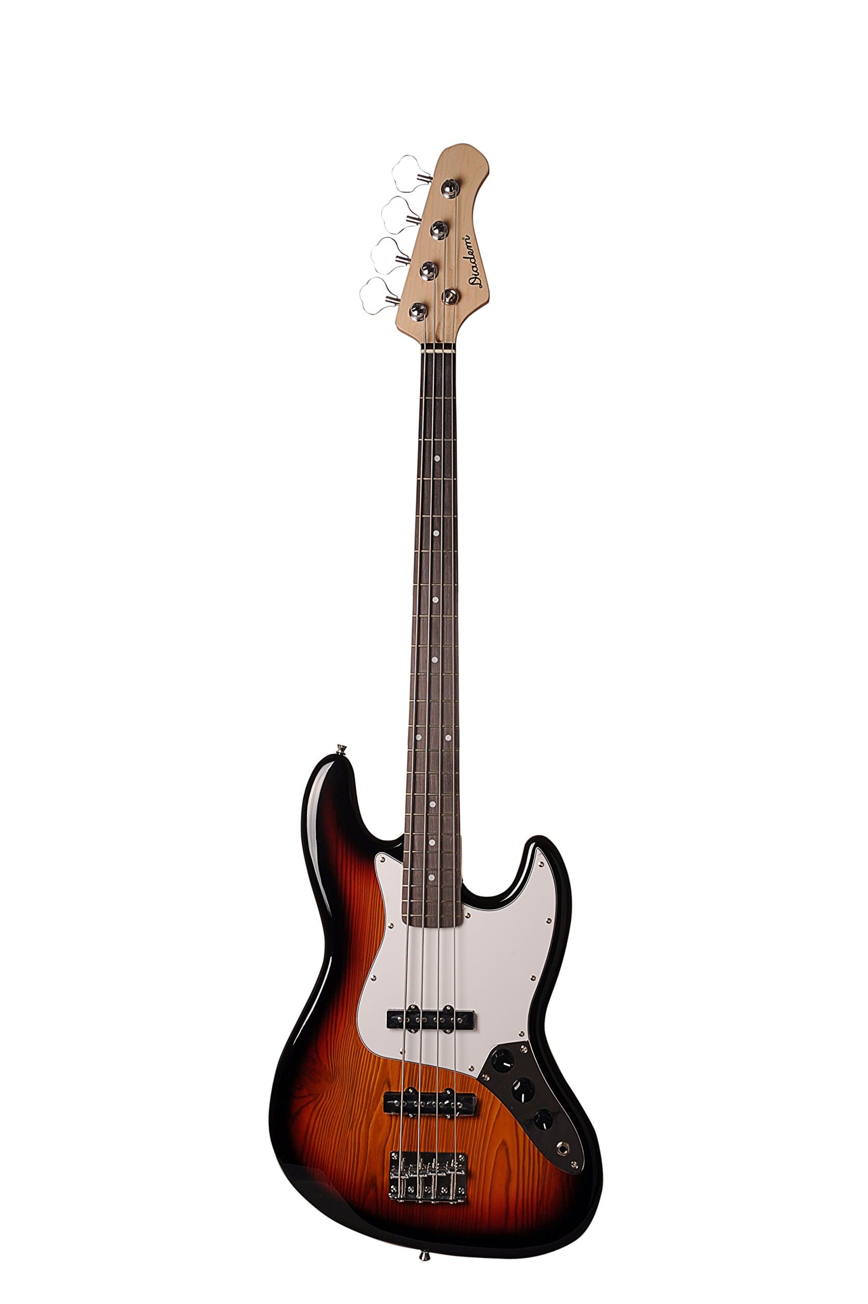 Diadem Solid Wood Electric Bass Guitar with Gig Bag Case Sunburst 47"