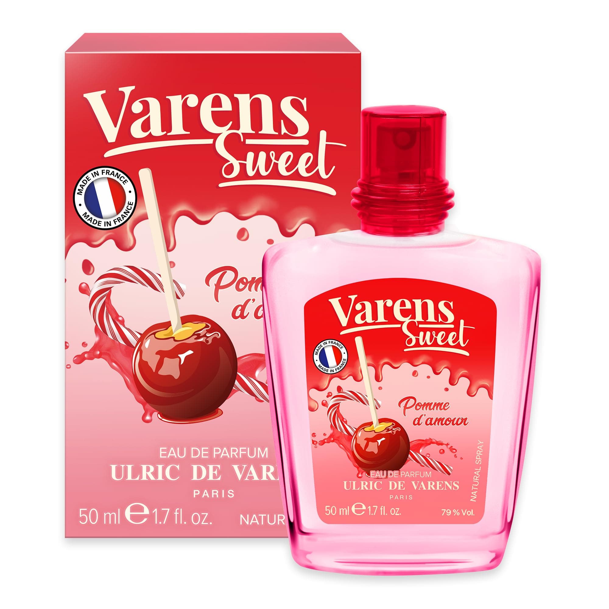 ULRIC DE VARENS - Eau de Parfum Varens Sweet Pomme D'Amour - Gourmet, Fruity, Candy Apple - Women's Perfume - Spray - Made in France - 50 ml
