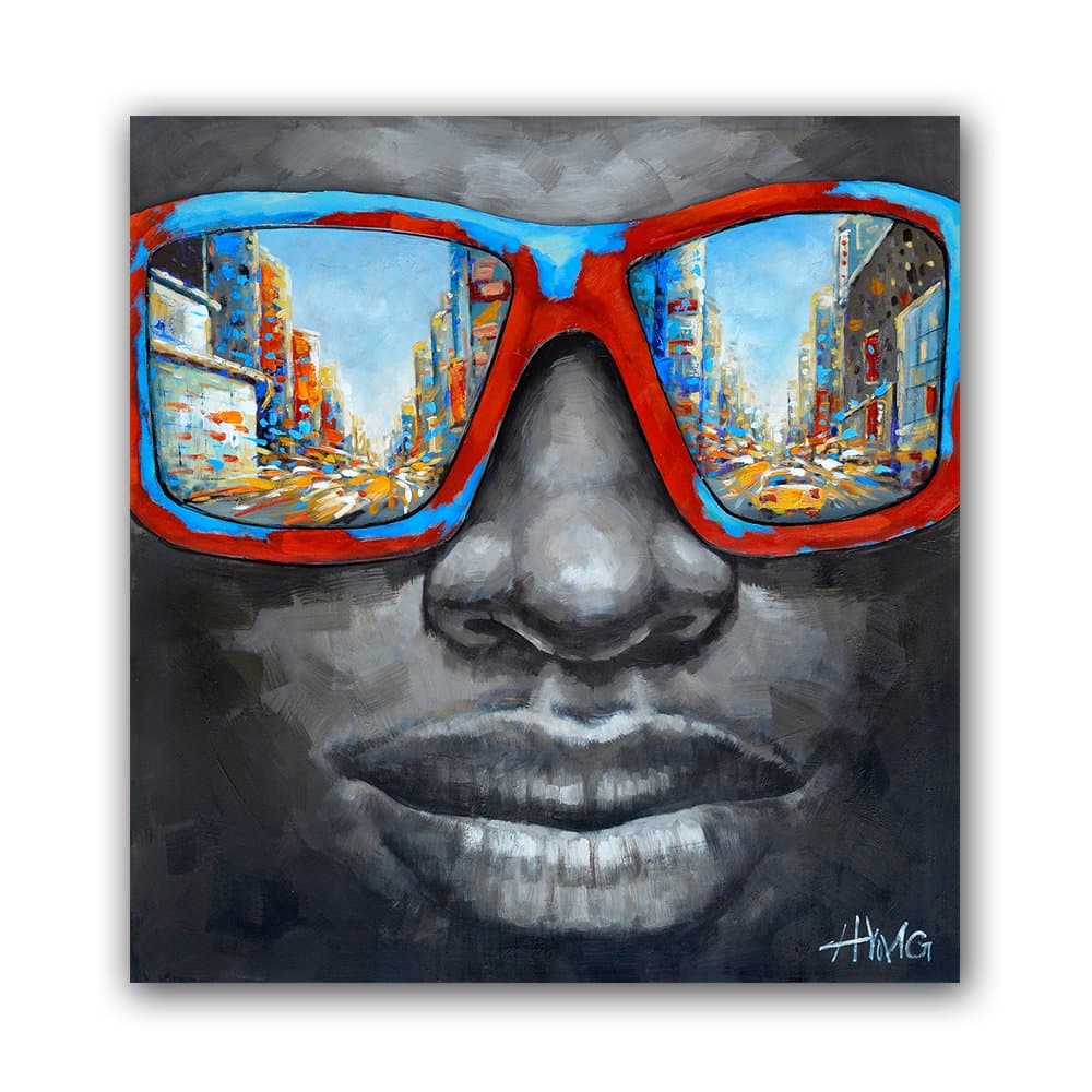 Modern Black Art African American Canvas Wall Art Pop Star Canvas Painting (24 x 24 inch, A Framed)