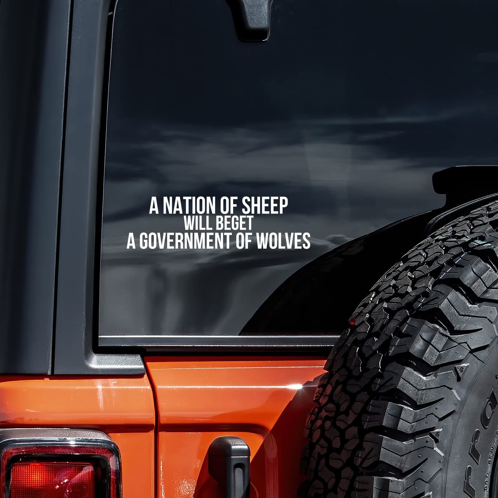 A Nation of Sheep Decal Vinyl Sticker Auto Car Truck Wall Laptop | White | 8" x 2"