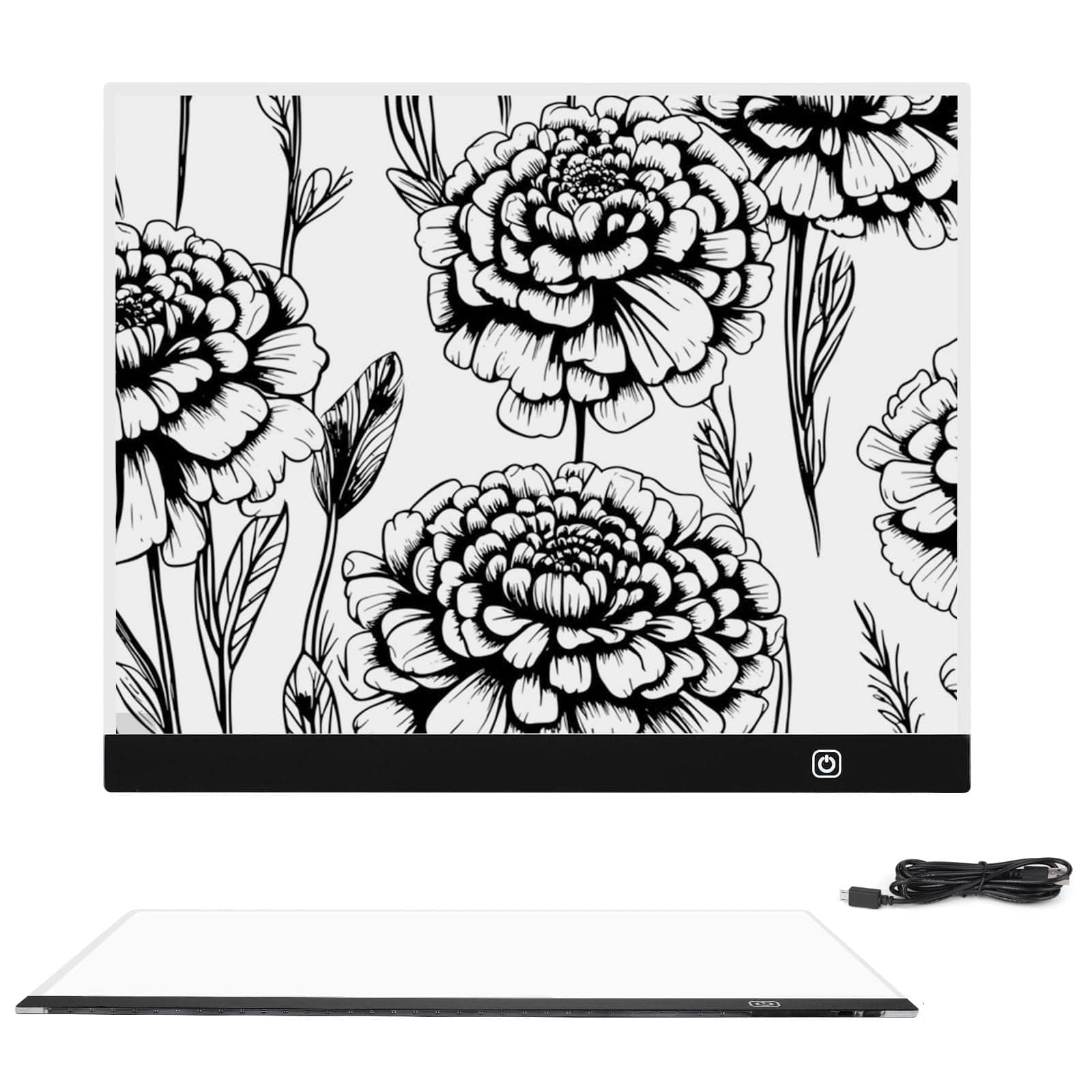 A5 Light Box Drawing LED Light Pad 3 Brightness Adjustable Tracing Light Box Diamond Art Light Board with USB Power Cable for Diamond Painting Drawing Sketching Animation