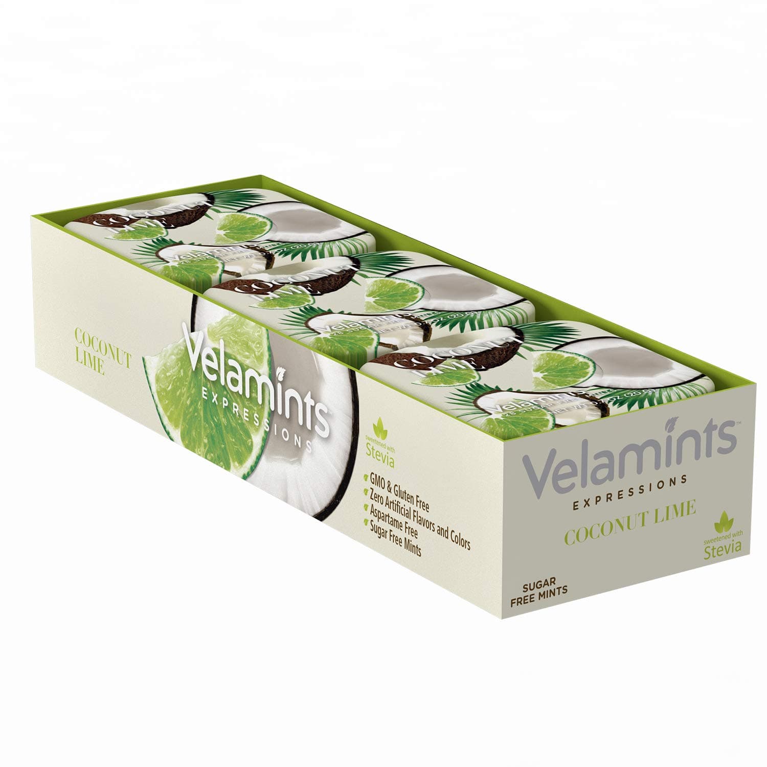 Velamints Expressions Coconut Lime Mints Tin - Sugar Free Sweetened with Stevia