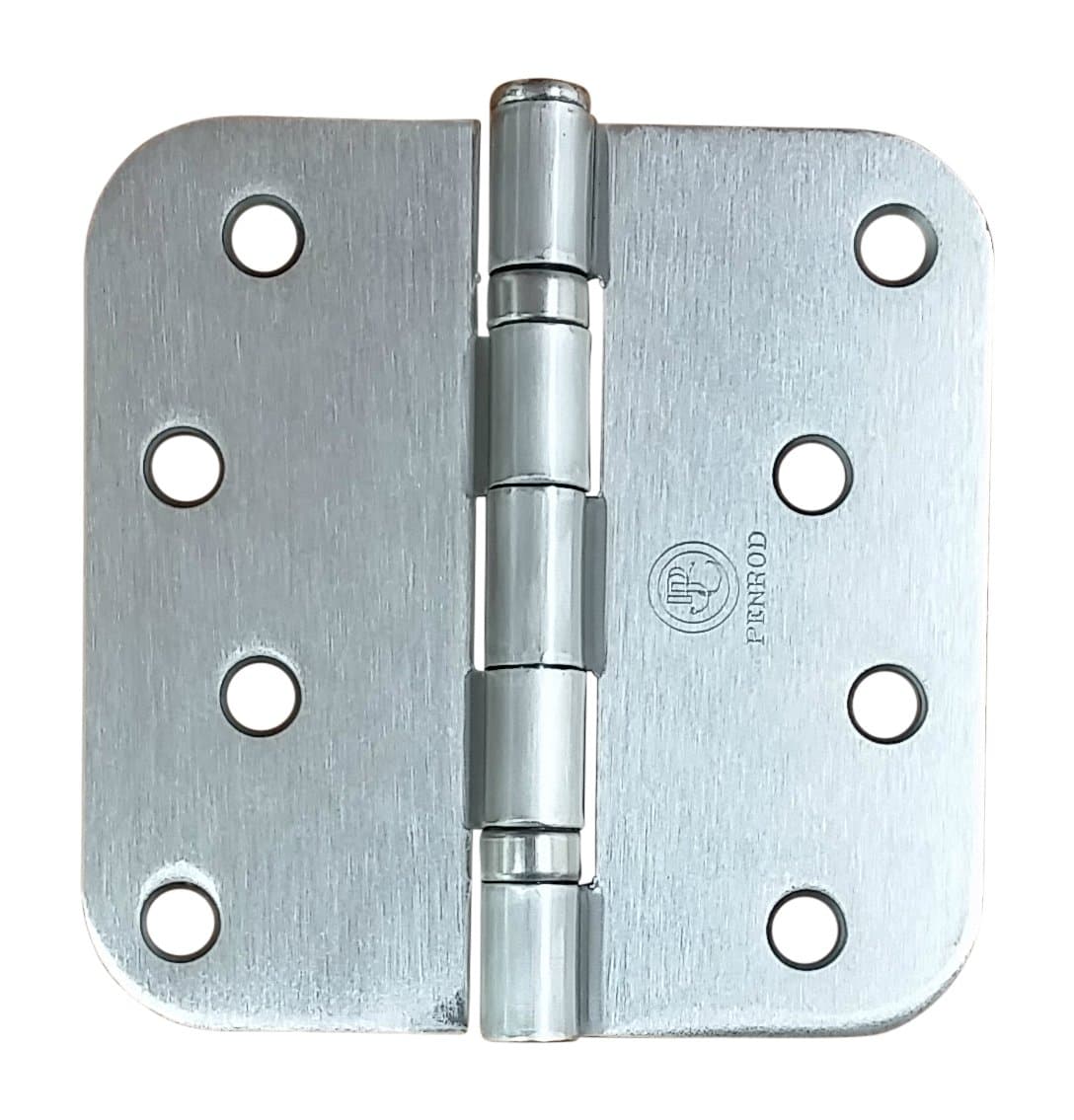Penrod Door Hinges, Satin Nickel, Ball Bearing 4 Inch with 5/8 Inch Radius, 3 Pack