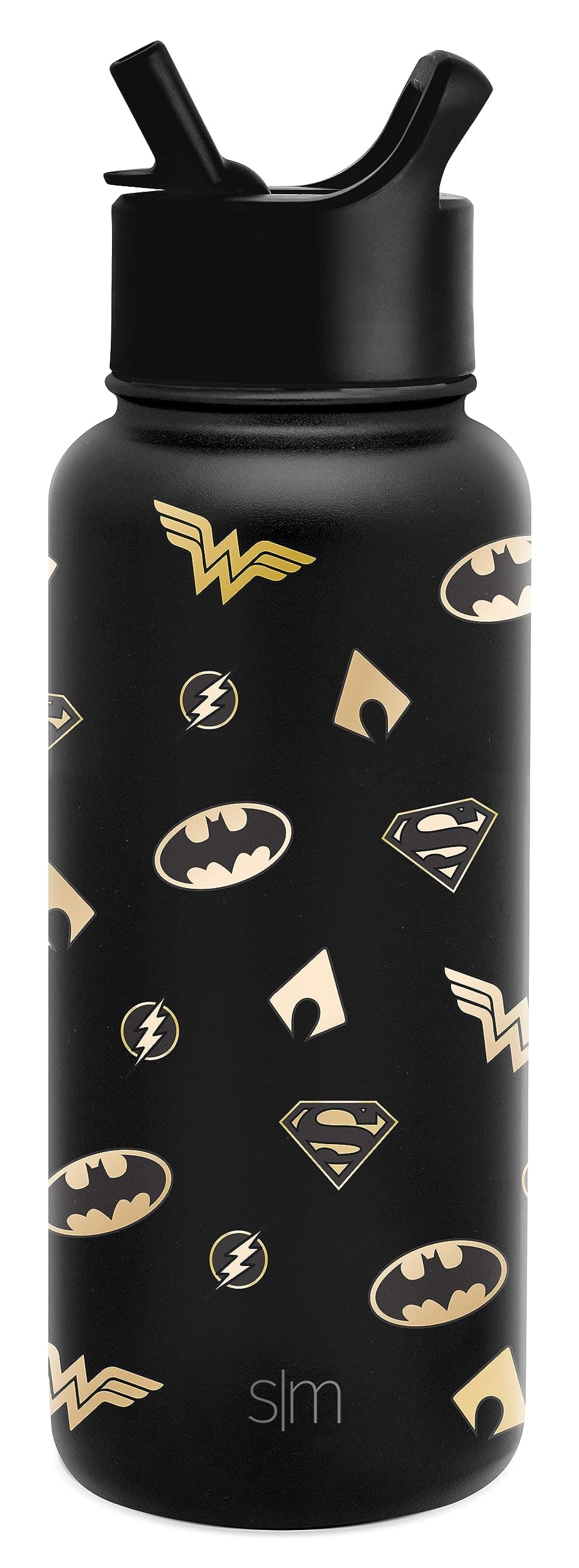Simple ModernJustice League DC Comics Water Bottle with Straw Lid Insulated Stainless Steel Metal Thermos | Gifts for Women Men Reusable Leak Proof Flask | Summit Collection | 32oz Justice League
