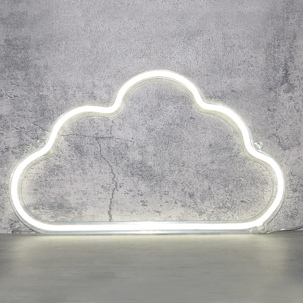 5V White Love LED Neon Sign Christmas Wedding Party Decoration Wall Lamp USB Powered Children Bedroom Night Light (Cloud)