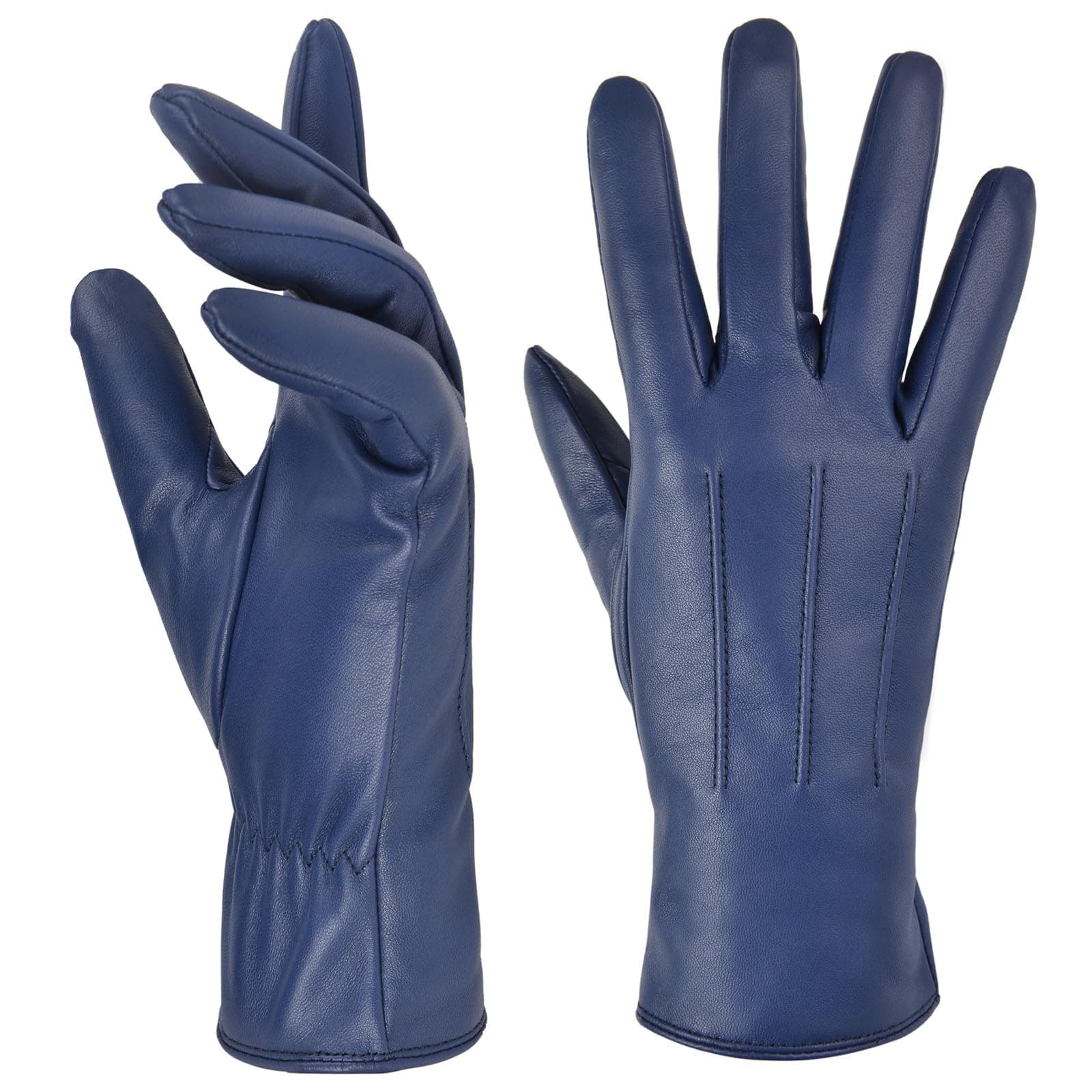 Womens Winter Warm Cashmere Lining Touchscreen Texting Warm Driving Lambskin Leather Gloves GL017