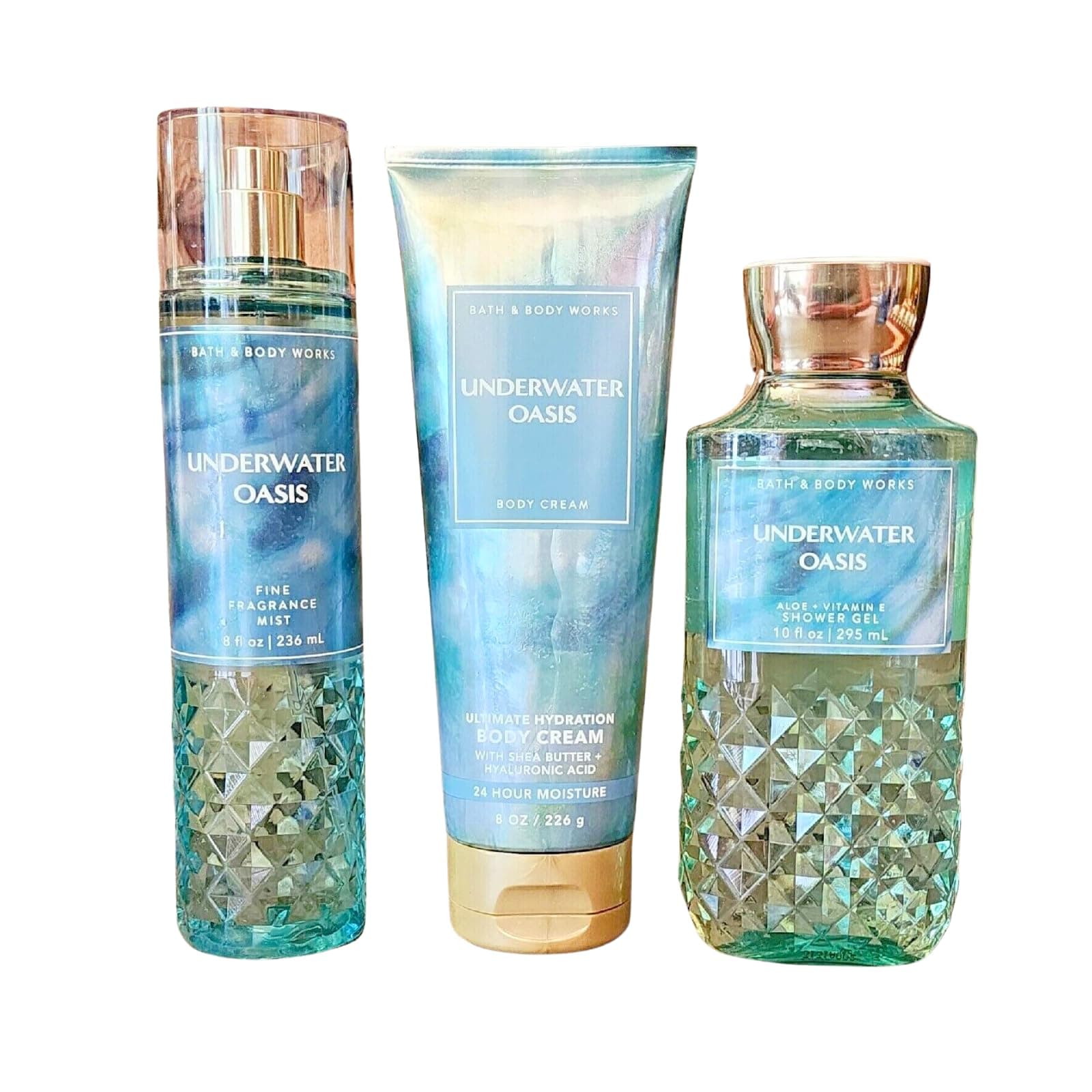 Bath and Body Works Underwater Oasis (2019 Edition) Micellar Body Wash, Fine Fragrance Mist and Ultra Shea Body Cream