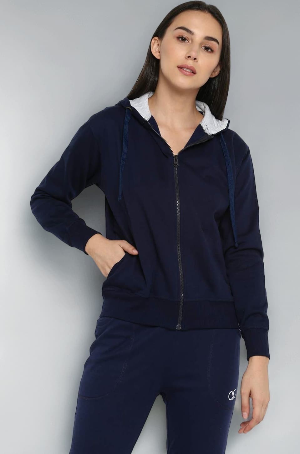 Alan Jones Clothing Women's Solid Zipper Hooded Sweatshirt | Front Zip, Ribbed Hem, Lined Hood, Casual Winter Wear