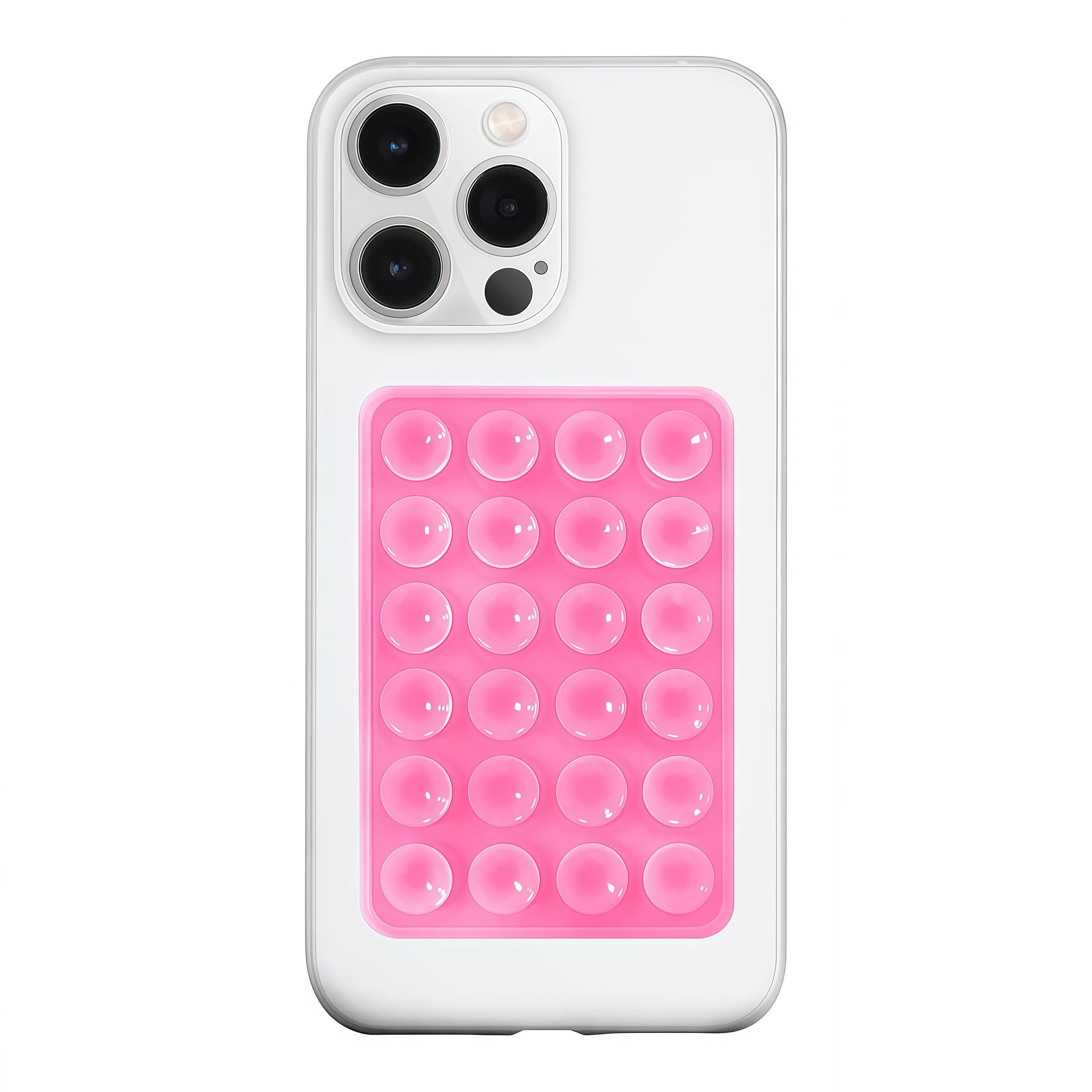 Silicone Suction Phone Case Mount, Hands-Free Mirror & Wall Mount for Smartphones, Pink