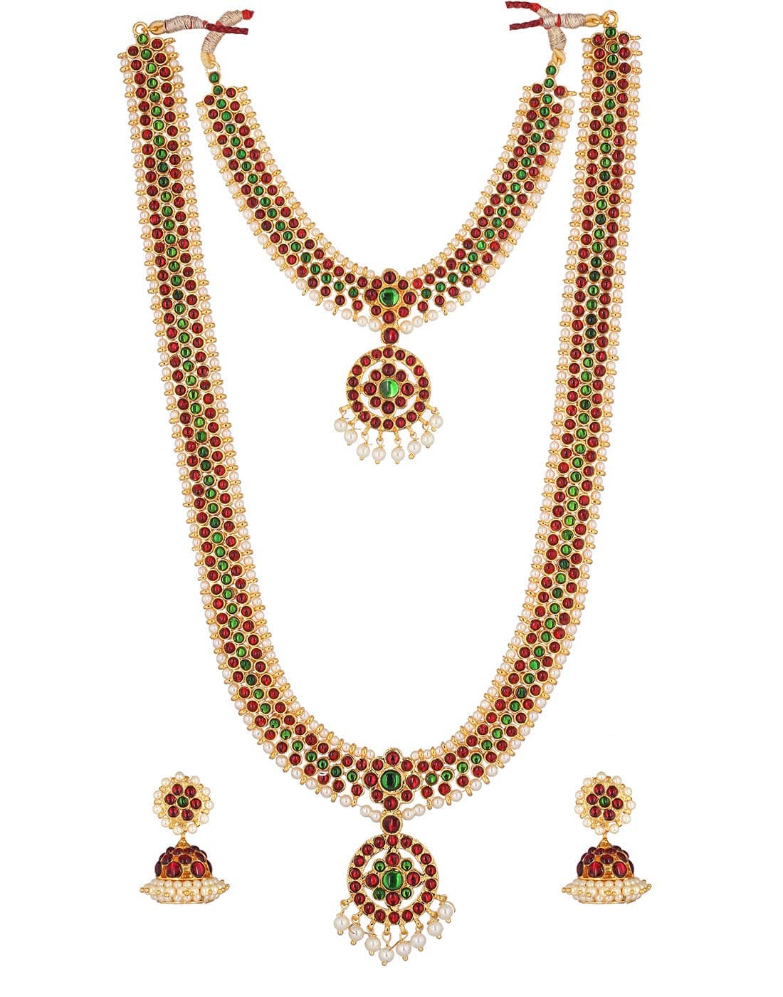 kempu Designer Gold Necklace Set