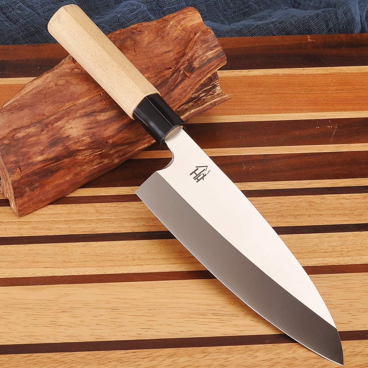 Hobby Hut HH-K04 Japanesee Deba, Kitchen Knife, Chef Knife, Cooking Knife 5Cr15 Stainless Steel Knife Ergonomic Handle, Professional Chef Knife