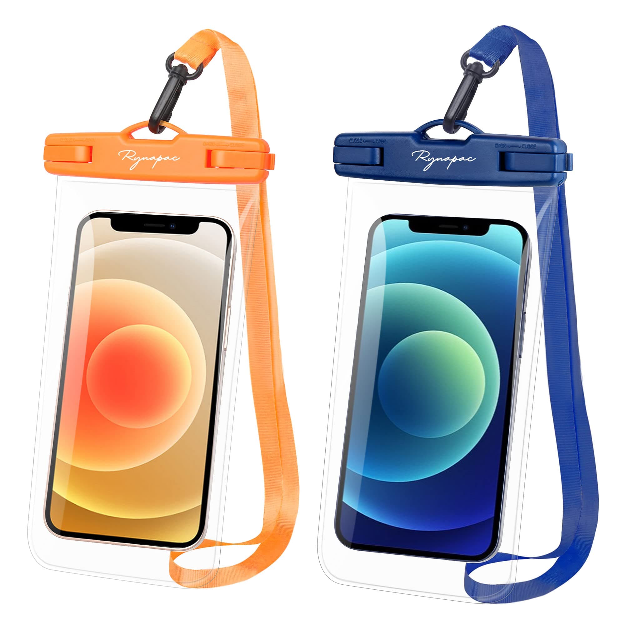 Waterproof Phone Pouch Bag - 7.5in, 2 Pack IPX8 Waterproof Phone Case for iPhone 16 15 14 Pro Max, Galaxy S25+ S24+, Cellphone Dry Bag with Lanyard for Beach Vacation Travel Cruise Essentials