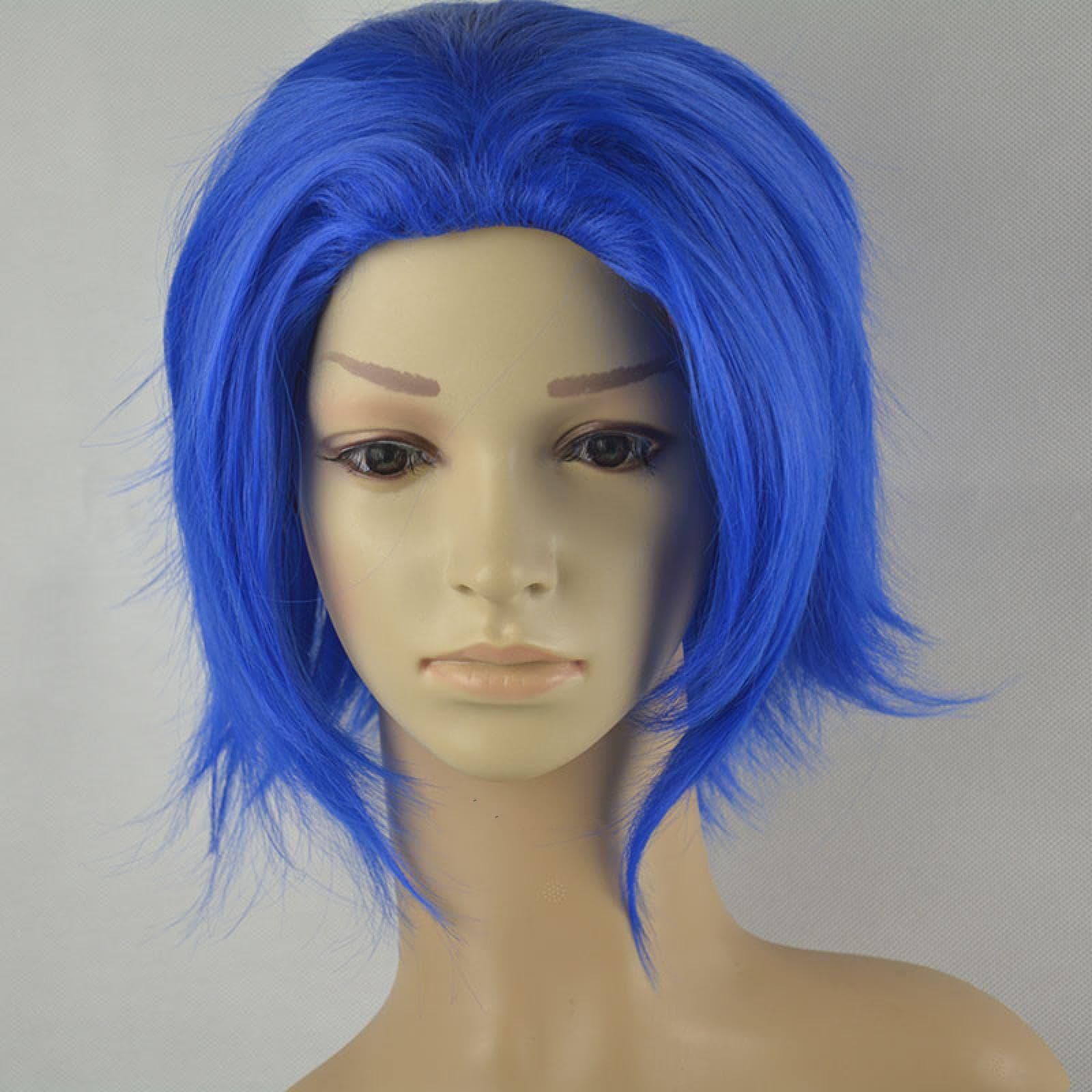 Role Play For Fairy Tail Levy McGarden Cosplay Wigs Short Blue Heat Resistant Synthetic Hair