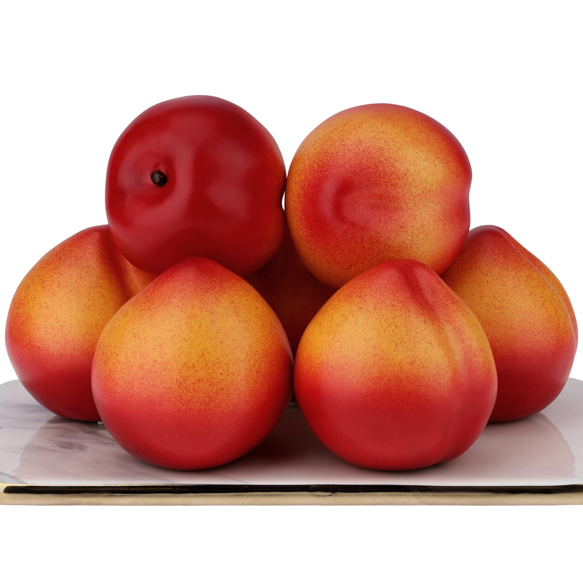 Gresorth 6pcs Artificial Peach Decoration Fake Nectarine Fruit Display Faux Lifelike Fruits Ornament Home Party Kitchen Christmas