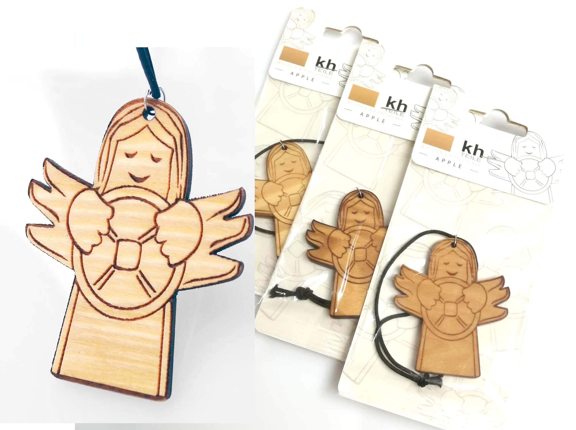 kh Teilie Car Air Freshener - Guardian Angel (Wood)