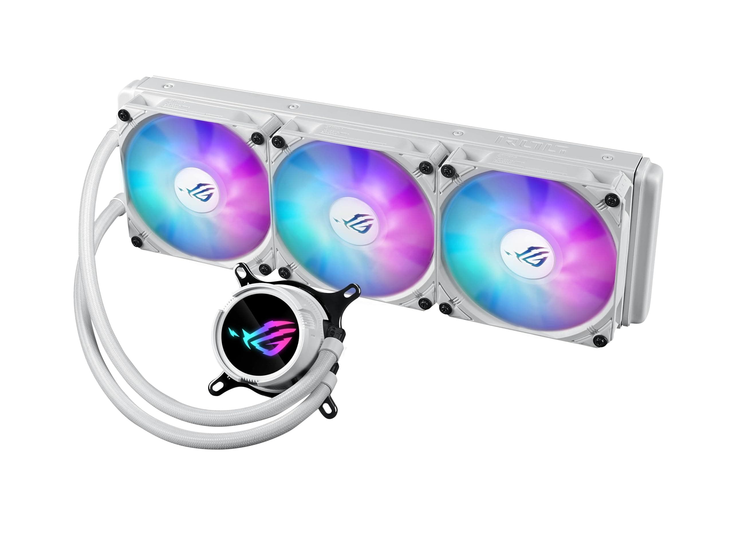 ROG Strix LC III 360 ARGB All-in-one CPU Liquid Cooler: 360° rotatable Water Block, Asetek’s New Gen7 v2 Pump, ROG ARGB Fans, 10+ Custom Aura Lighting Effects, AURA Sync - White Edition