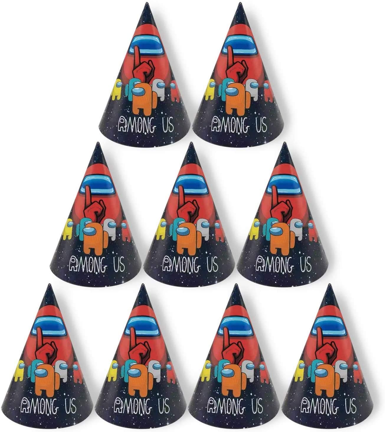 12 pcs Among us Birthday Party Hats - Fun Celebration Kit of 12 pcs Among us Happy Birthday Cone Party Hats for Kids Birthday Party - Birthday Party Supplies and Decorations
