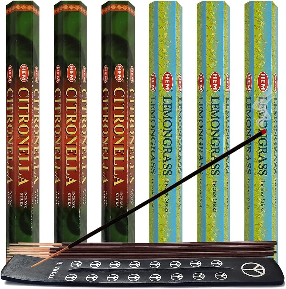 TRUMIRICitronella & Lemongrass Incense Sticks & Holder Bundle Variety Pack from Hem Insense Insence