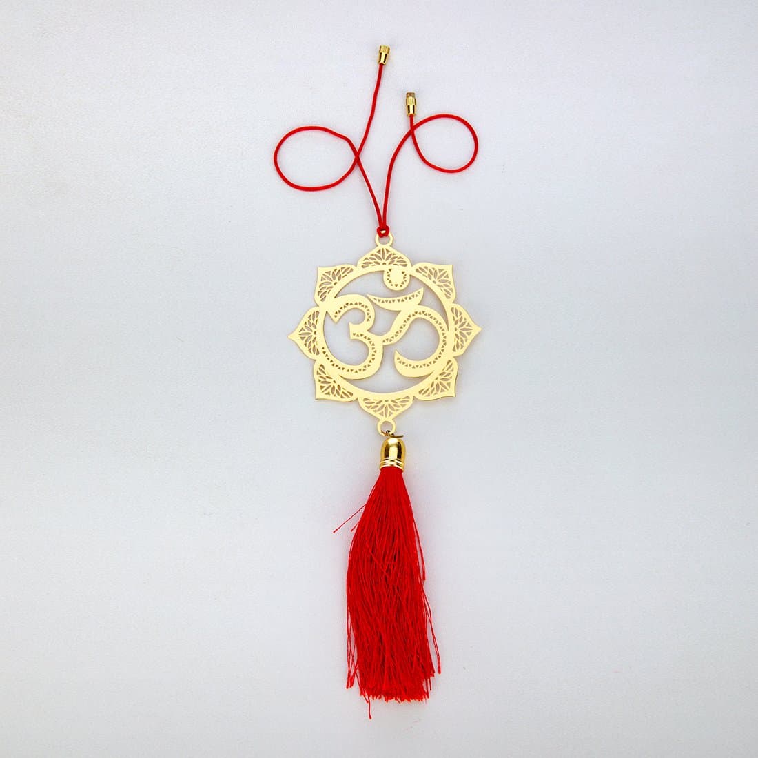 ADORAA's Hindu Om Symbol Hanging Accessories for Car Rear View Mirror Decor in Brass