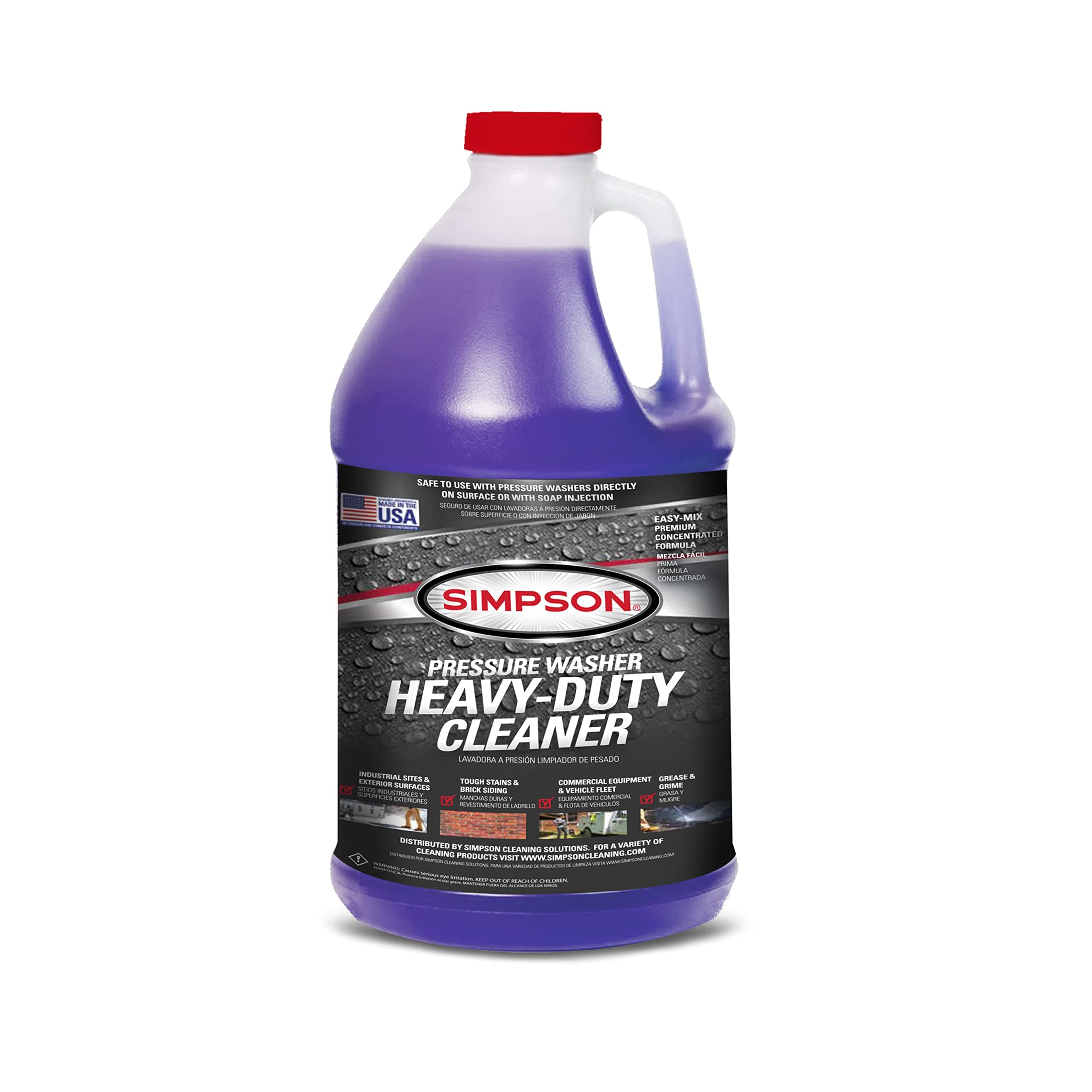 Simpson Cleaning Concentrated Soap Solution for Pressure Washers and Spray Bottles, Use on Concrete, Vinyl Siding Cleaner, Appliances, Windows, Cars, Fences, Decks, 88282 Purple, 1 Gallon