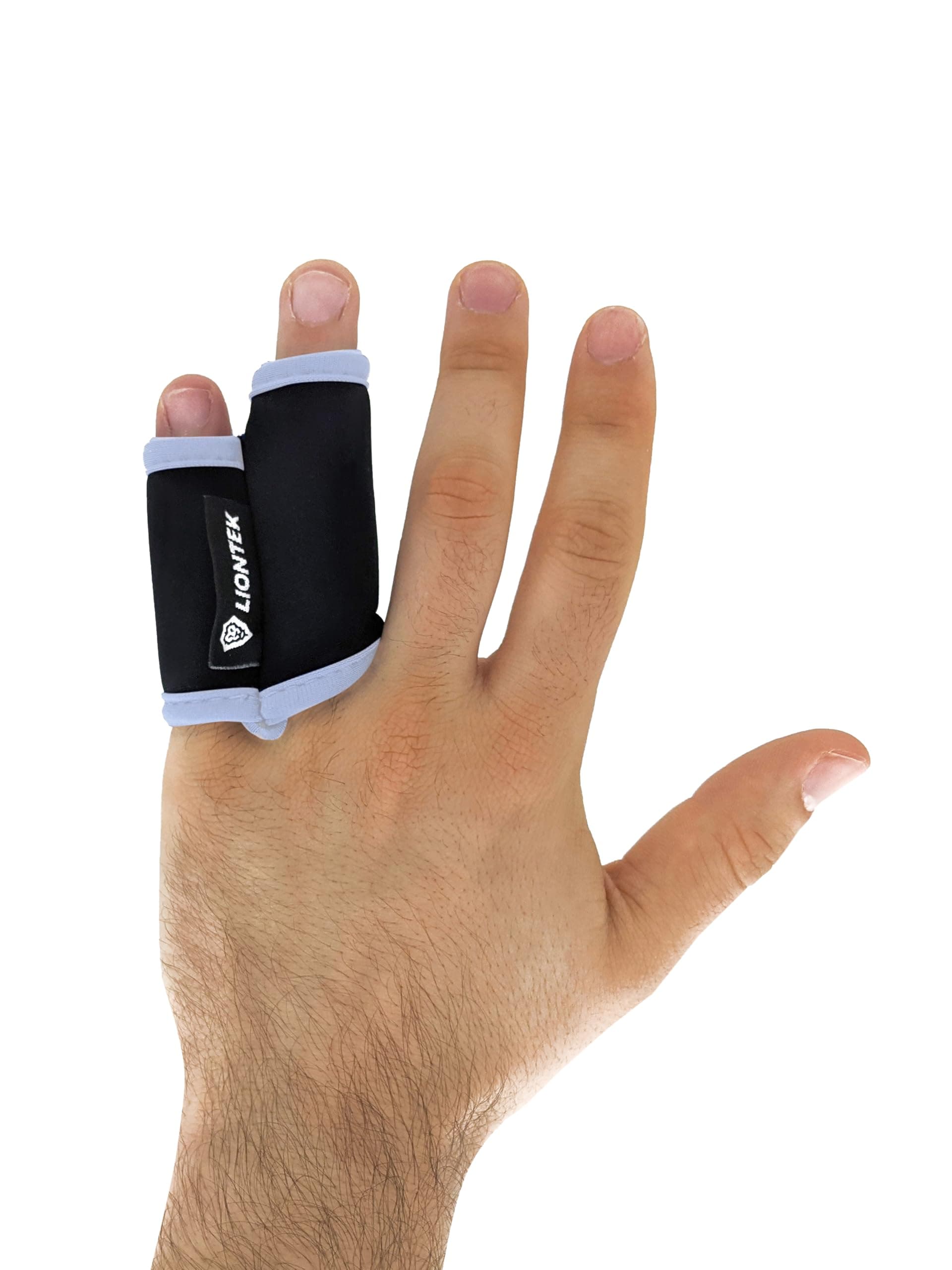 LIONTEK BJJ Outer Double Finger Sleeve Tape Replacement (Pinky-ring/Pointer-middle finger) (X-Small)