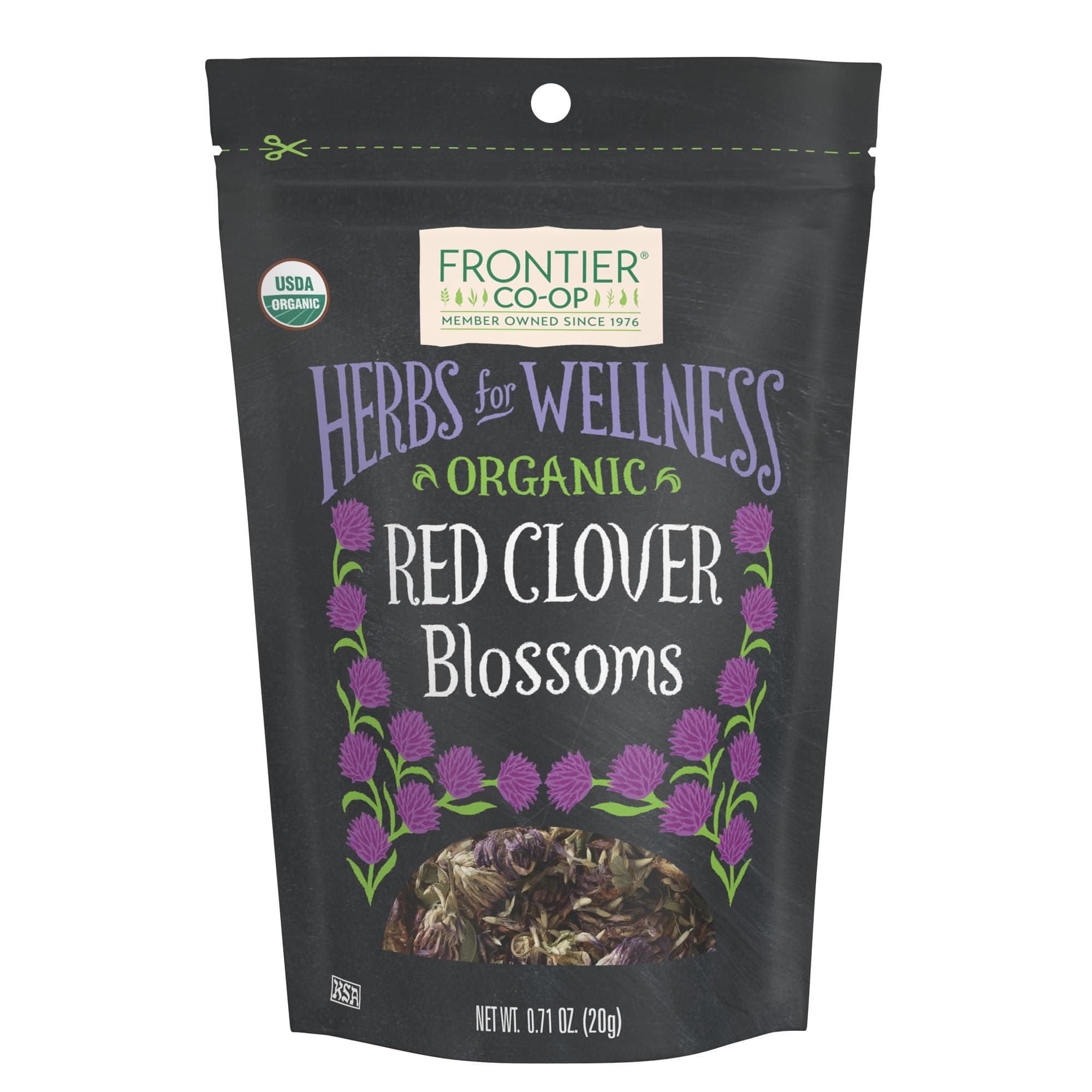 Organic Red Clover Blossoms, 0.71 oz (20 g), Frontier Co-op