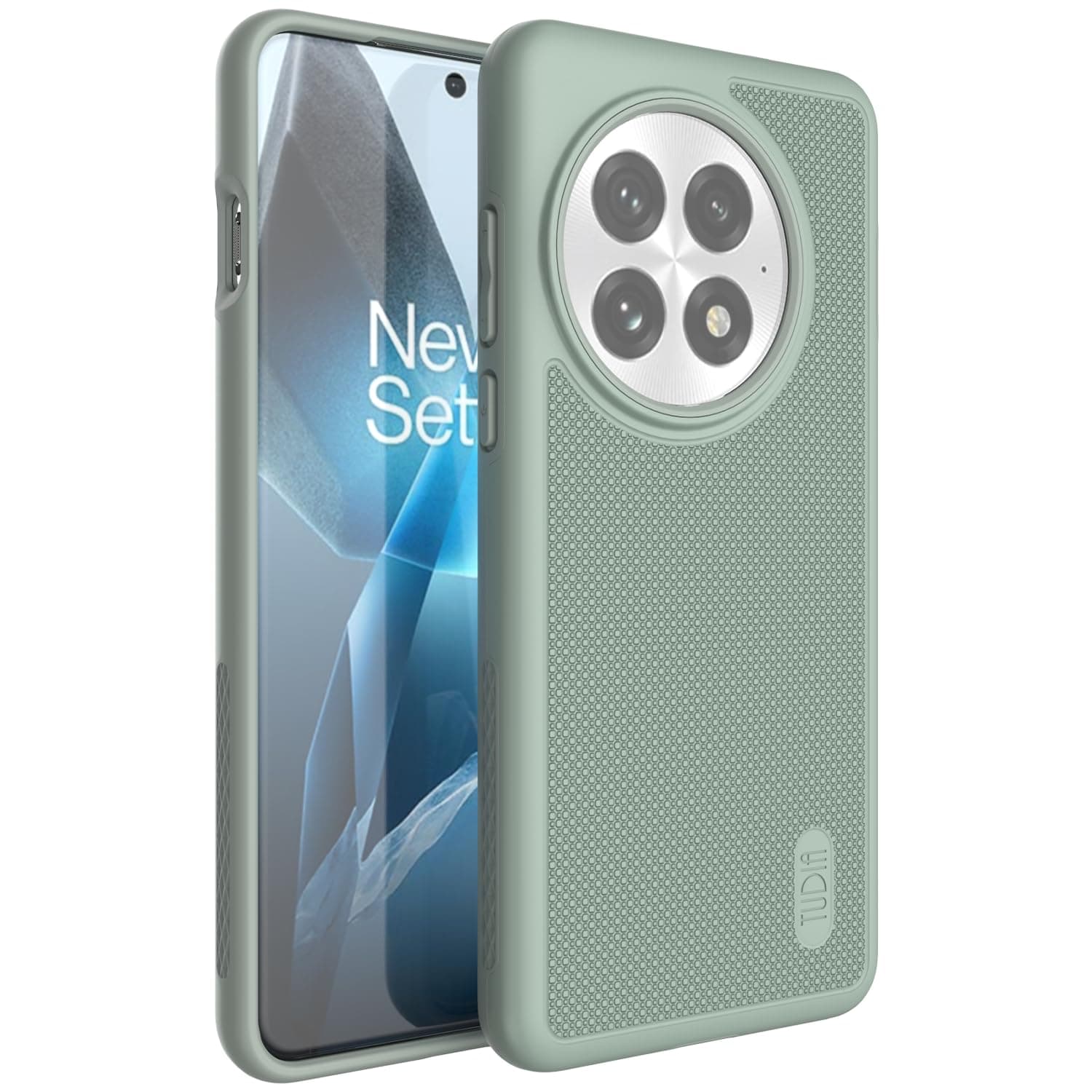 MergeGrip for OnePlus 13 Case 5G (2025) - [Military Grade Drop Tested] Dual Layer Shockproof Slim Heavy Duty Tough Cover Phone Cases - Green Lily