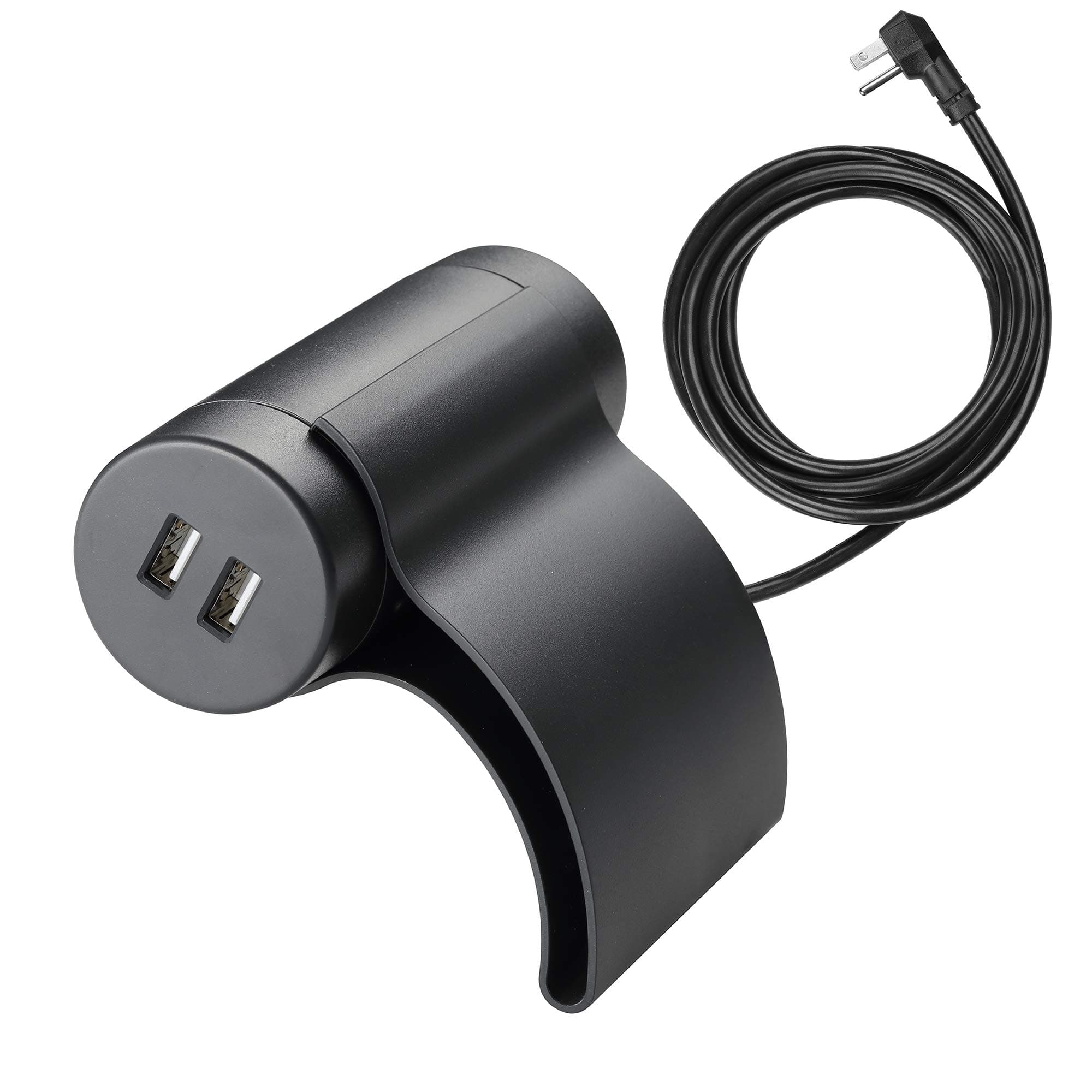 Link2Home Sofa Socket, 10ft Extension Cord, 1 Outlet, 2 Ports, 3.1A USB, with Low Profile Plug, Dark Grey