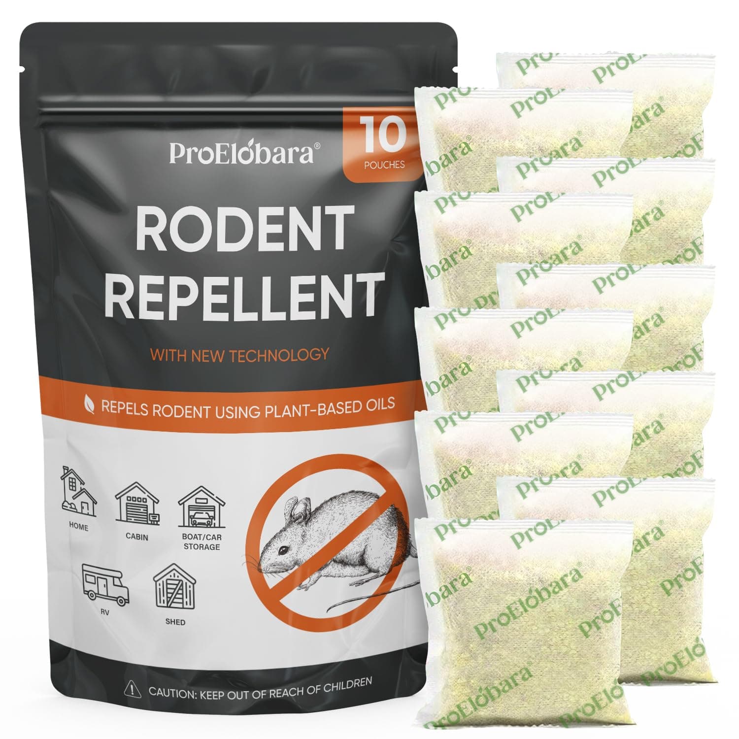 Natural Rodent Repellent Pouches for Mouse: Peppermint Oil Mouse Repellent - Extra Strength Repel Mice for Indoor Use in Car,RV,Boat,Garage,Shed,Cabin - 10 Scent Pouches
