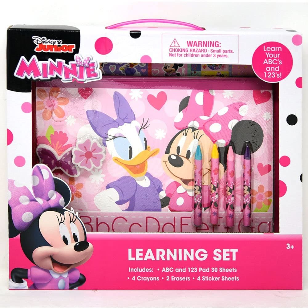 Innovative Designs Minnie Mouse Learning Set - Fun ABC Tracing Sheets for Kindergarten and Preschool, Practice Writing Numbers Workbook and Alphabet Tracing Book with Crayons, Erasers and Stickers