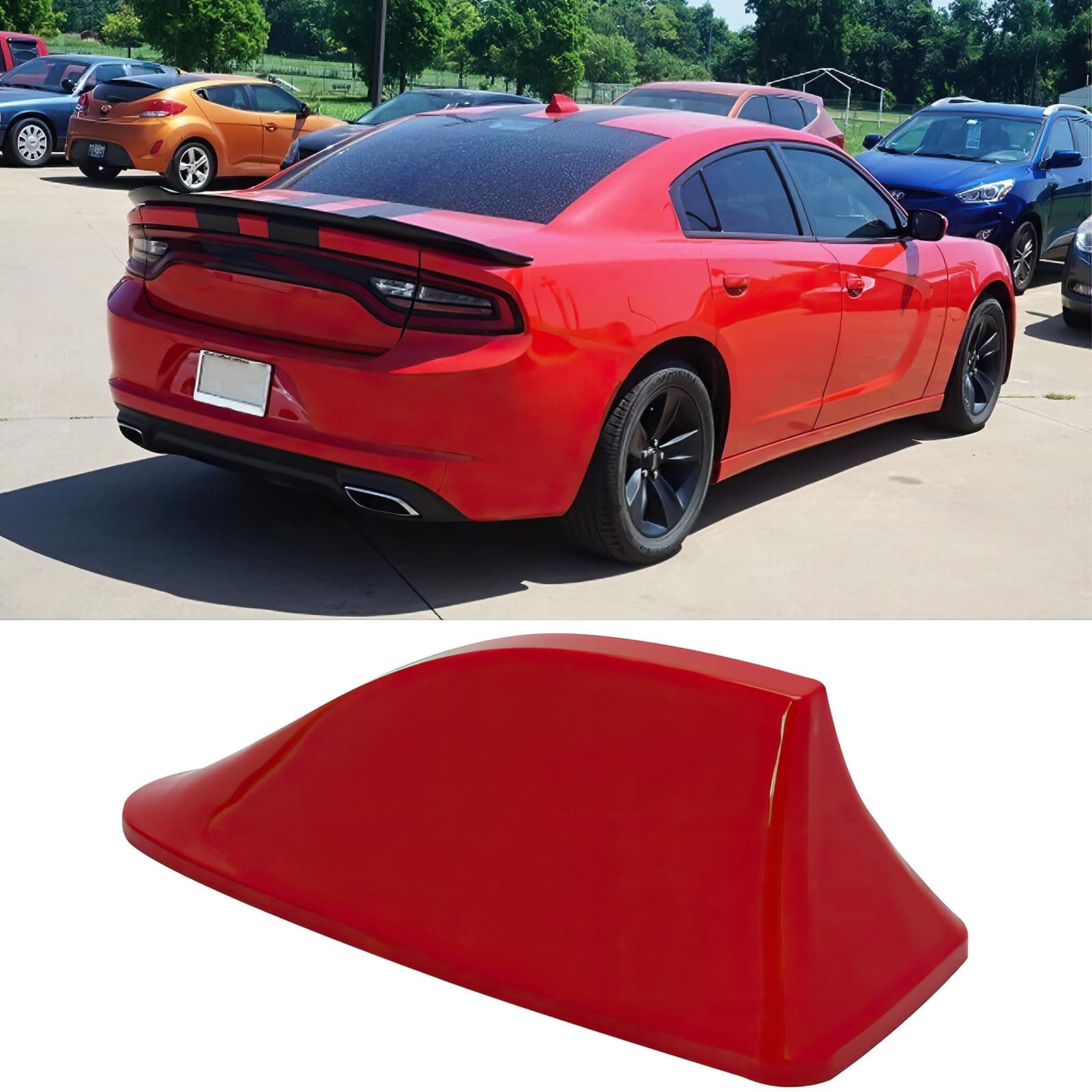 Shark Fin Antenna Cover for Car, Car AM/FM Radio Signal Roof Aerial Decoration, Vehicle Shark Fin Shape Cover with Adhesive Tape, Antenna Cover Replacement for SUV Truck Van Most Auto Cars