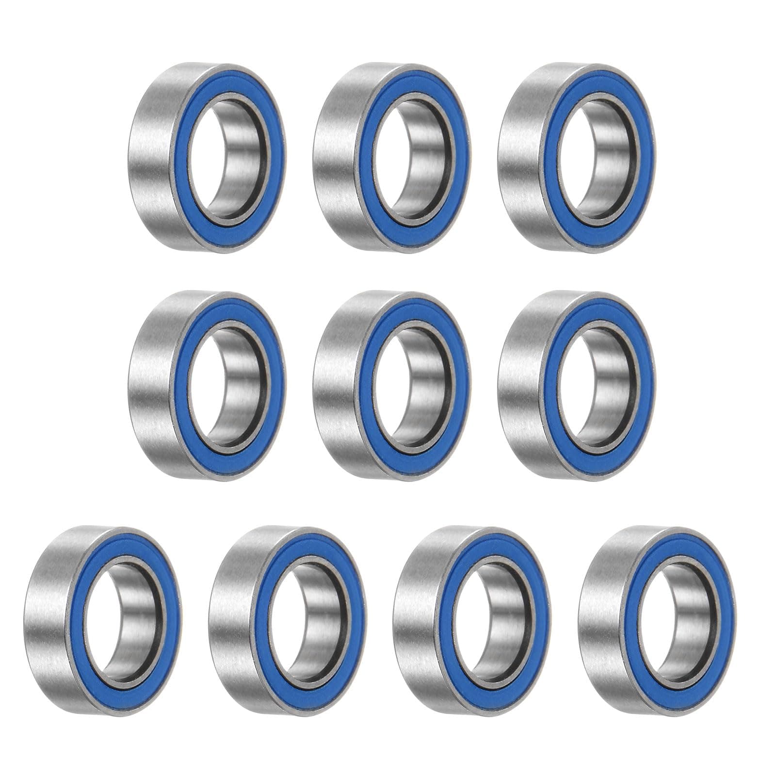 sourcing map 10pcs MR106-2RS Miniature Deep Groove Ball Bearings 6x10x3mm Rubber Sealed Bearings for TRX4 1/10 RC Cars Trucks, 3D Printer, P6 (ABEC 3)