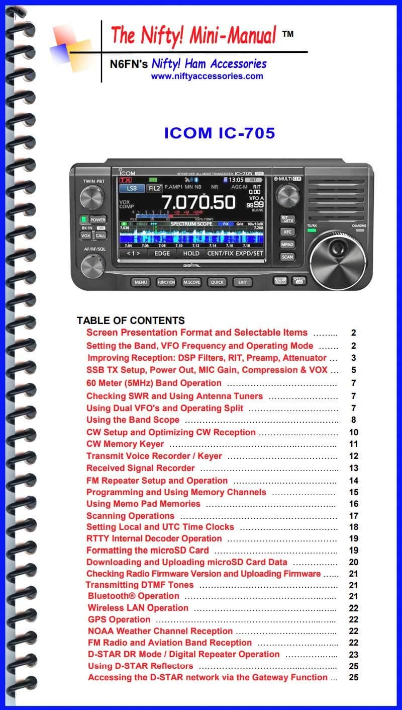 IC-705 Mini-Manual