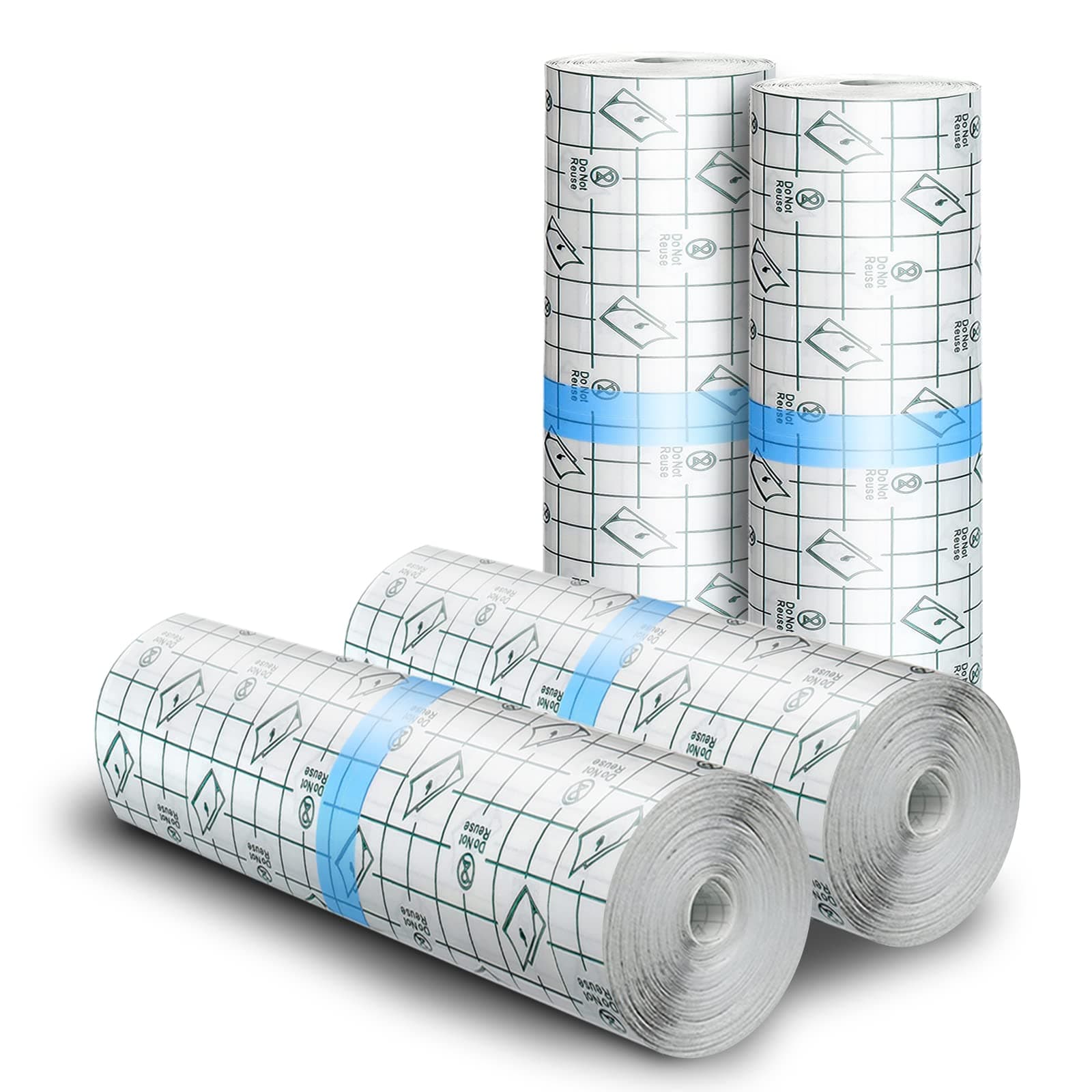 BFONS Tattoo Aftercare Waterproof Bandages Cover Up Tape, Supplies Care and Equipment Second Skin Protective Clear Sterile Safe 4 Rolls (Each Roll, 6" x 4.4 Yard)