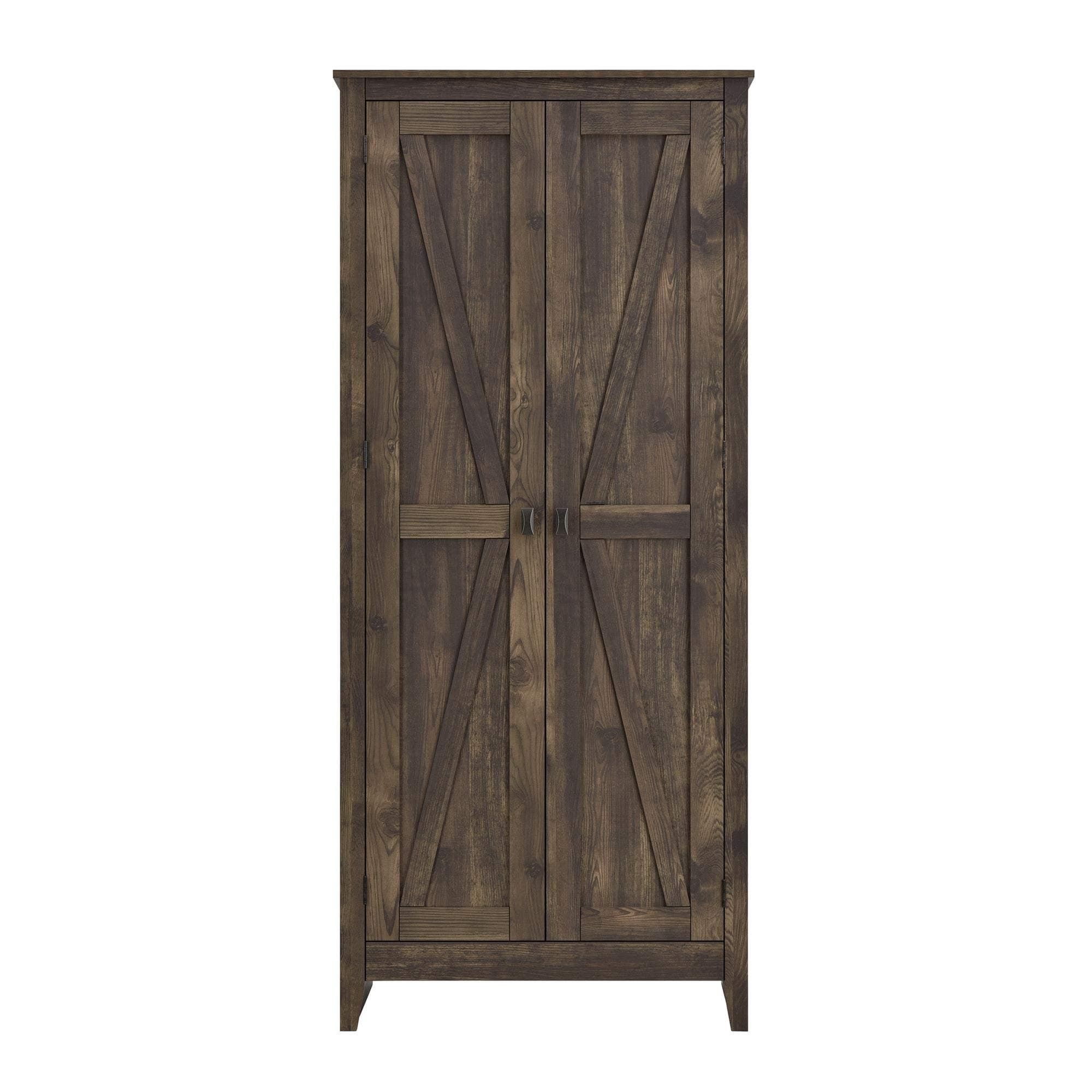 Ameriwood Home Farmington Wide Rustic Cabinet for Living Room, 31.5" Cabinet