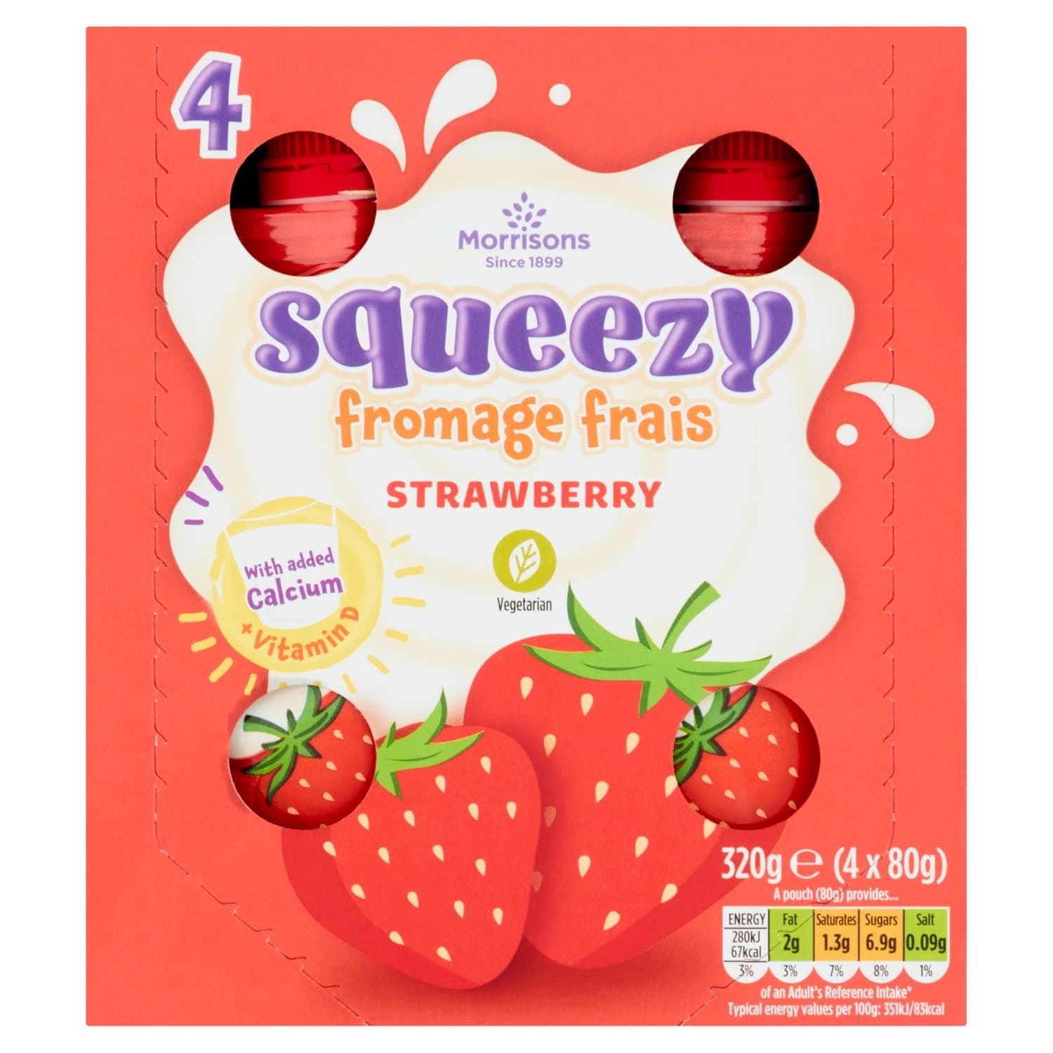 Morrisons Strawberry Fromage Frais, 4 x 80g