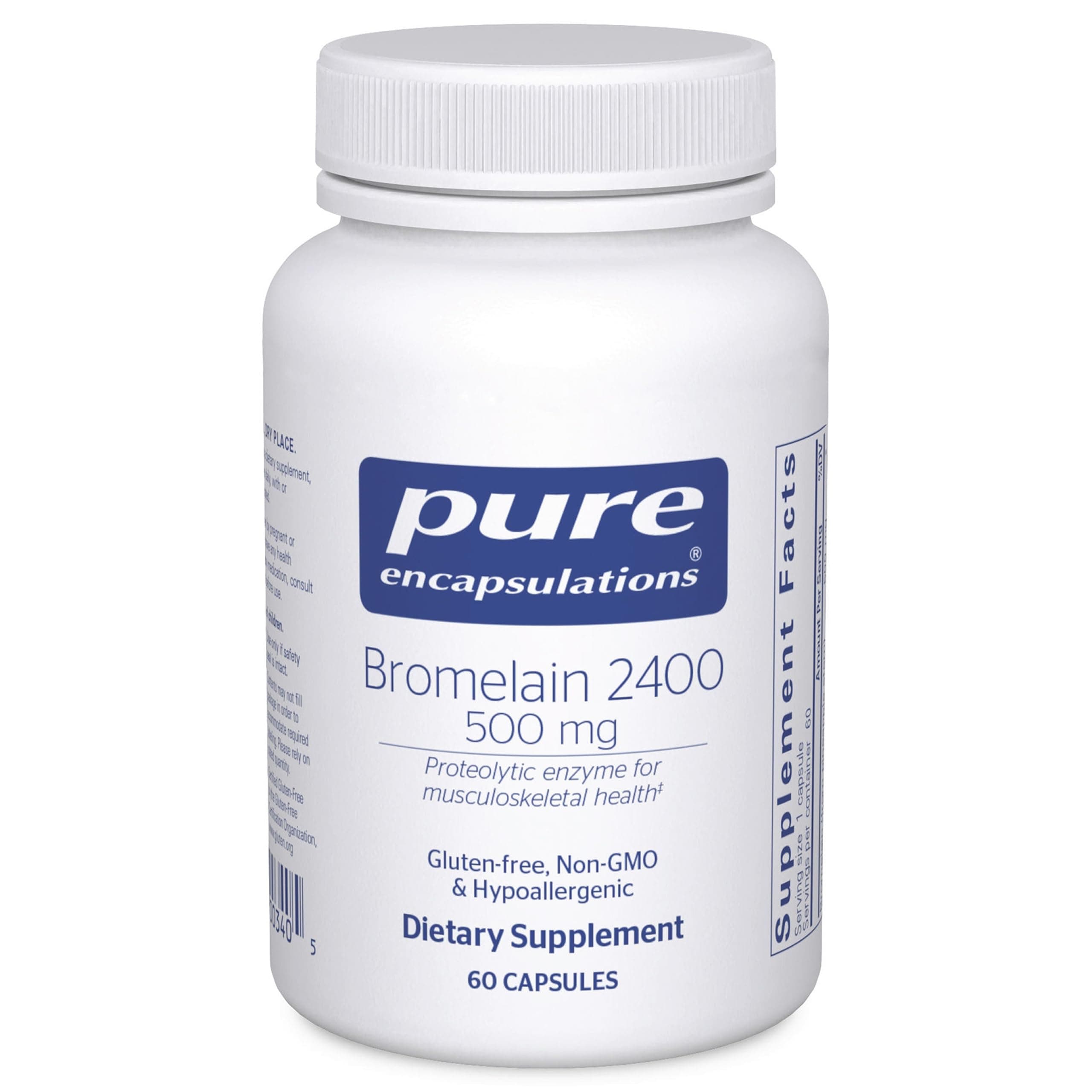 Bromelain 2400 500 mg - for Digestive Support & Musculoskeletal Health - Supports Joints & Muscle Recovery* - Proteolytic Enzymes - Vegan - 60 Capsules