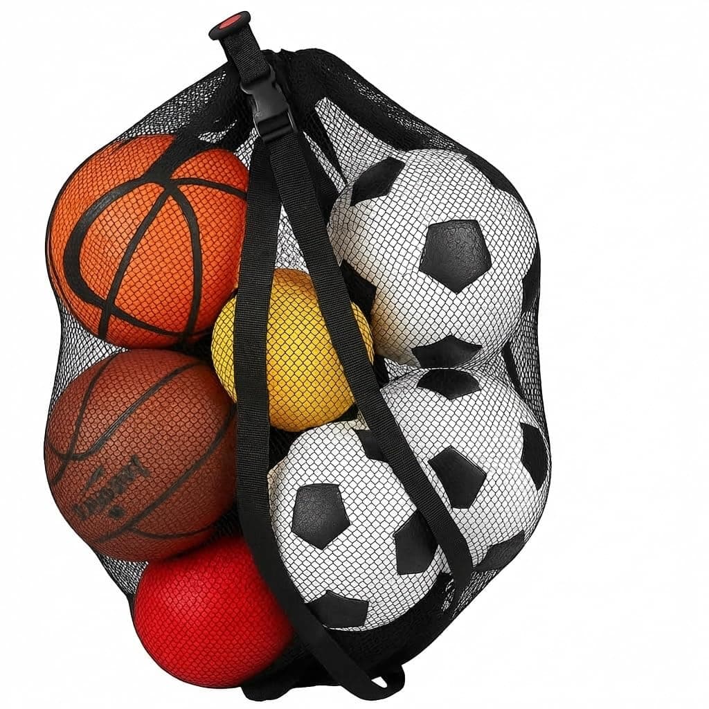 Keeble Outlets Soccer Ball Bag for Coaches and Players | Sports Equipment or Beach Bag With Shoulder Strap | 30 * 40 Inches Large Mesh for Equipment Storage, Soccer Balls