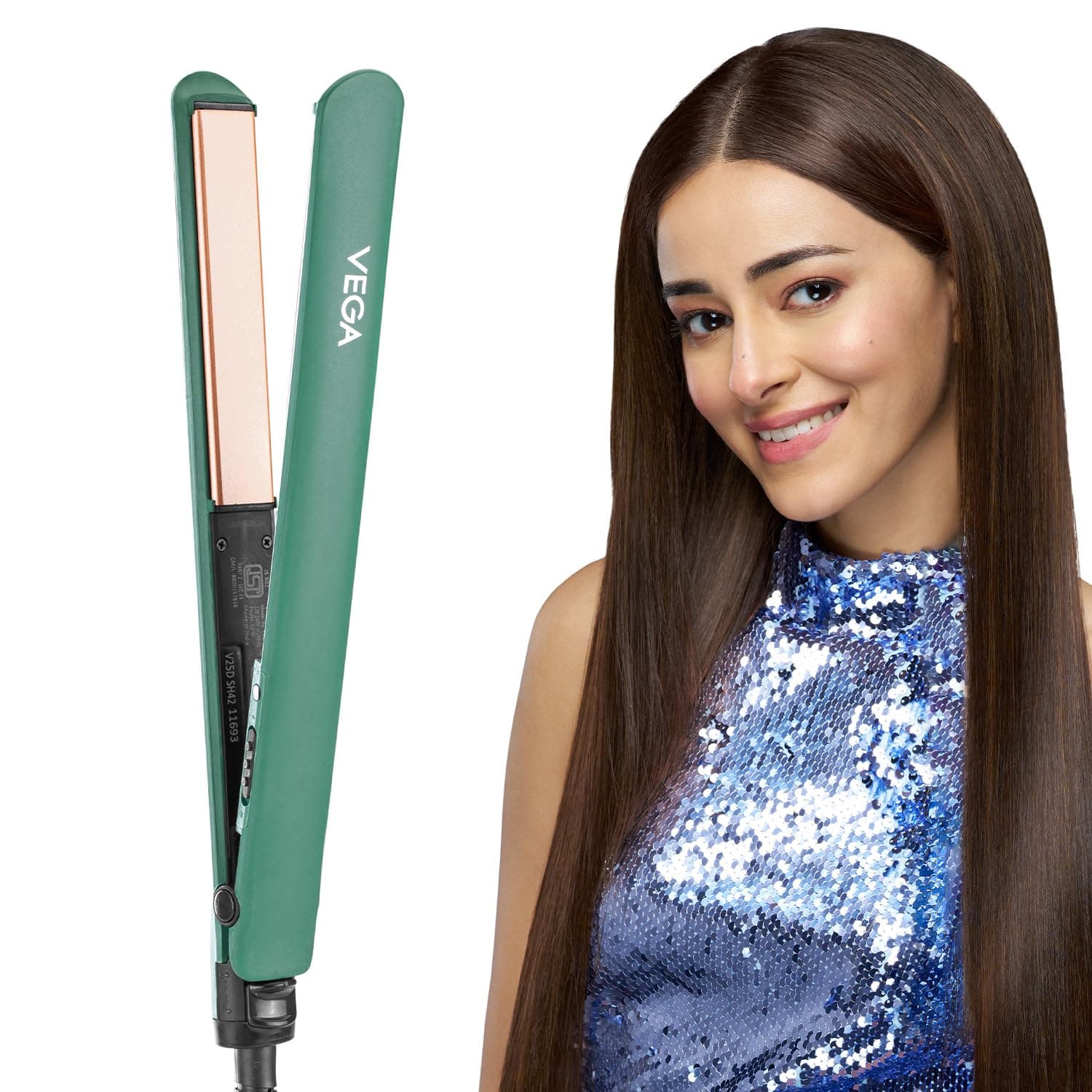 - Vega Salon Smooth Hair Straightener for Women with Ceramic Coated Plates, Quick Heatup & Travel Friendly, Travel Lock, Suitable for All Hair Types, 1 Year Warranty, Green (VHSH-42)